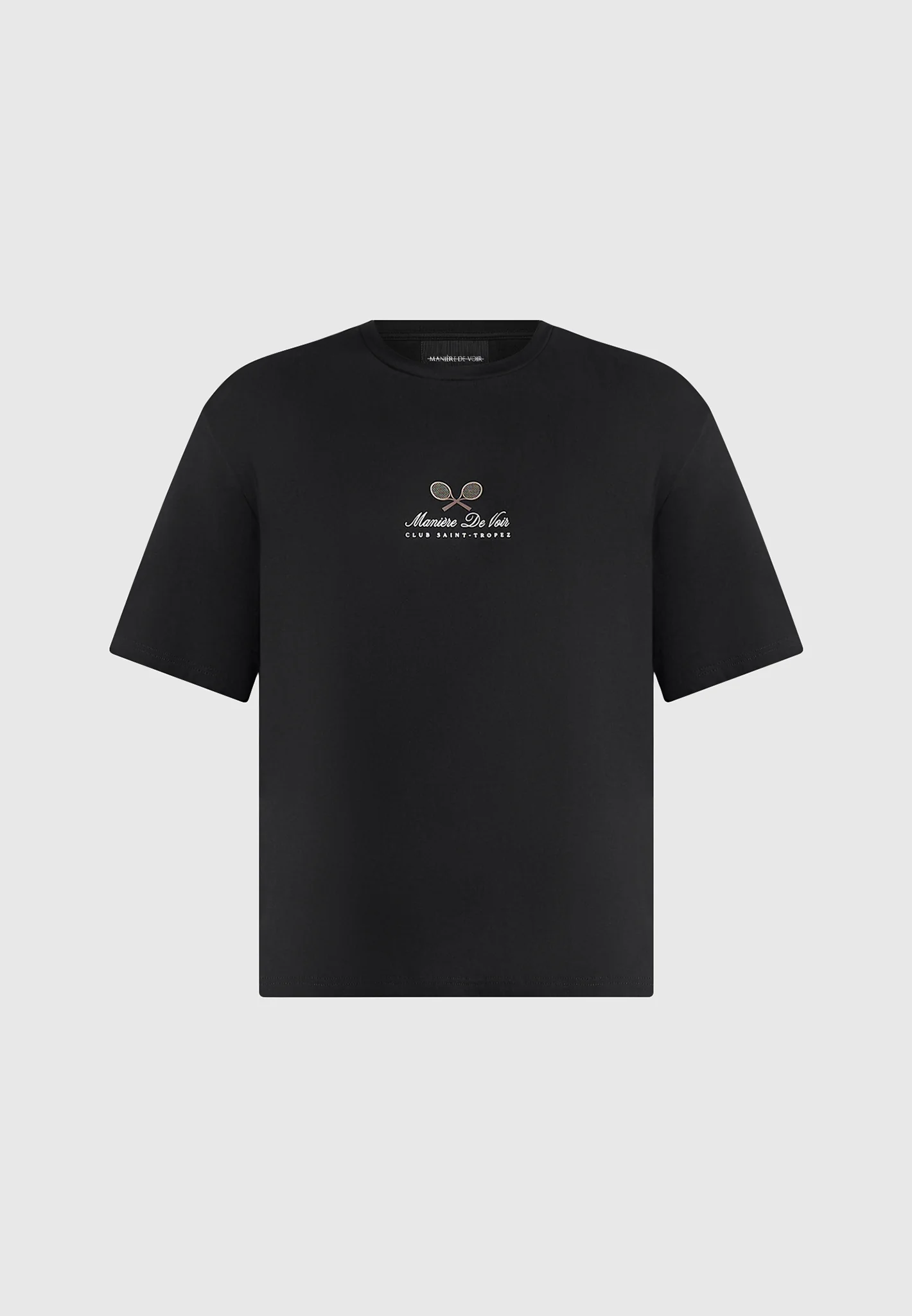Aaron - Club Saint-Tropez Cotton T-Shirt - Black - Image 6