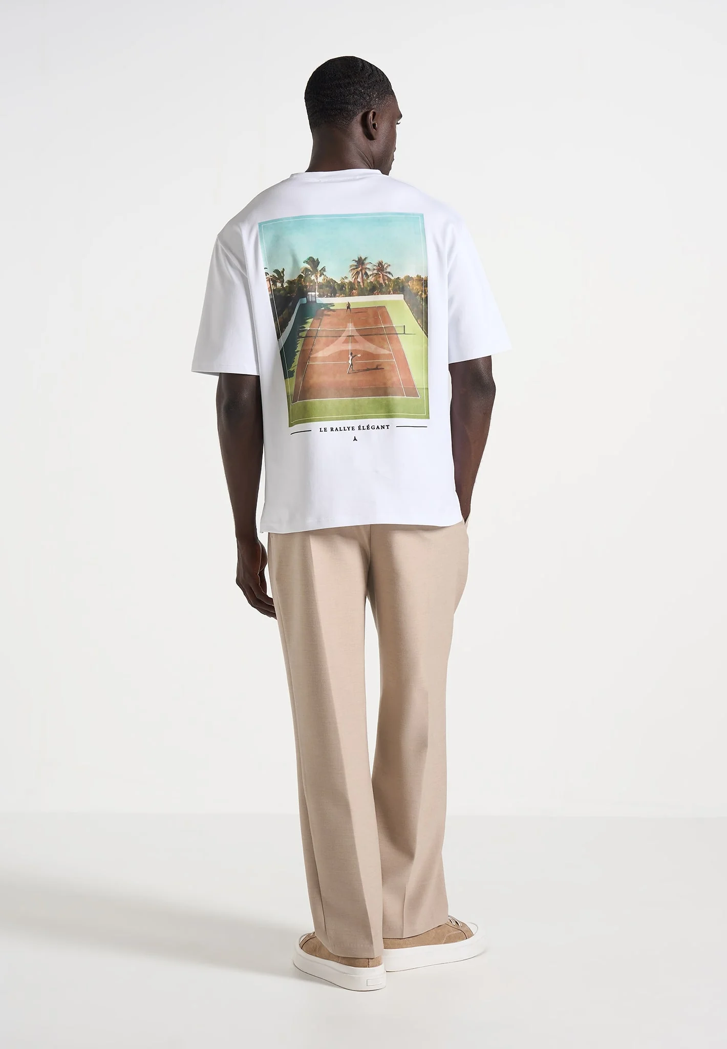 Aaron - Club Saint-Tropez Cotton T-Shirt - White - Image 3