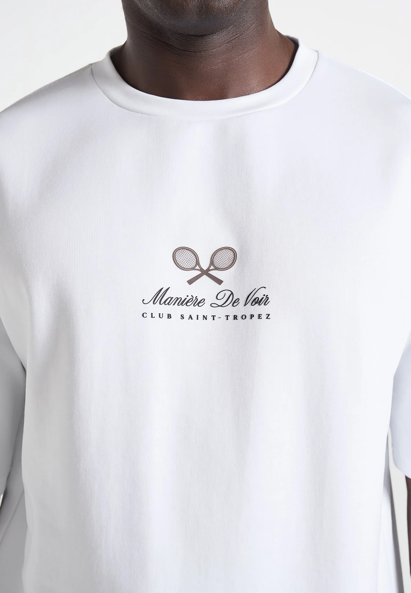 Aaron - Club Saint-Tropez Cotton T-Shirt - White - Image 5