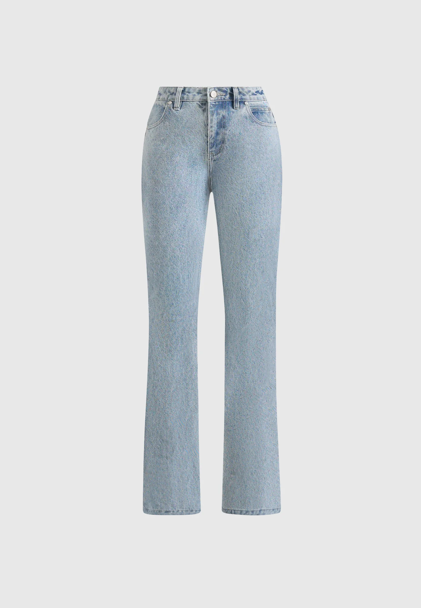Abbie - Stacked Fit And Flare Jean - Mid Blue - Image 5