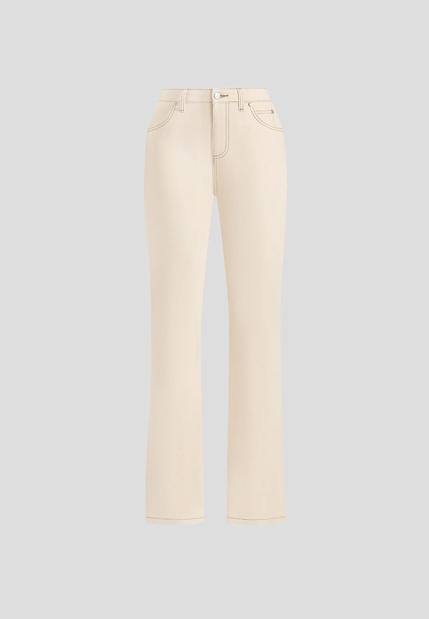 Abbie - Stacked Fit And Flare Jeans - Cream - Image 6
