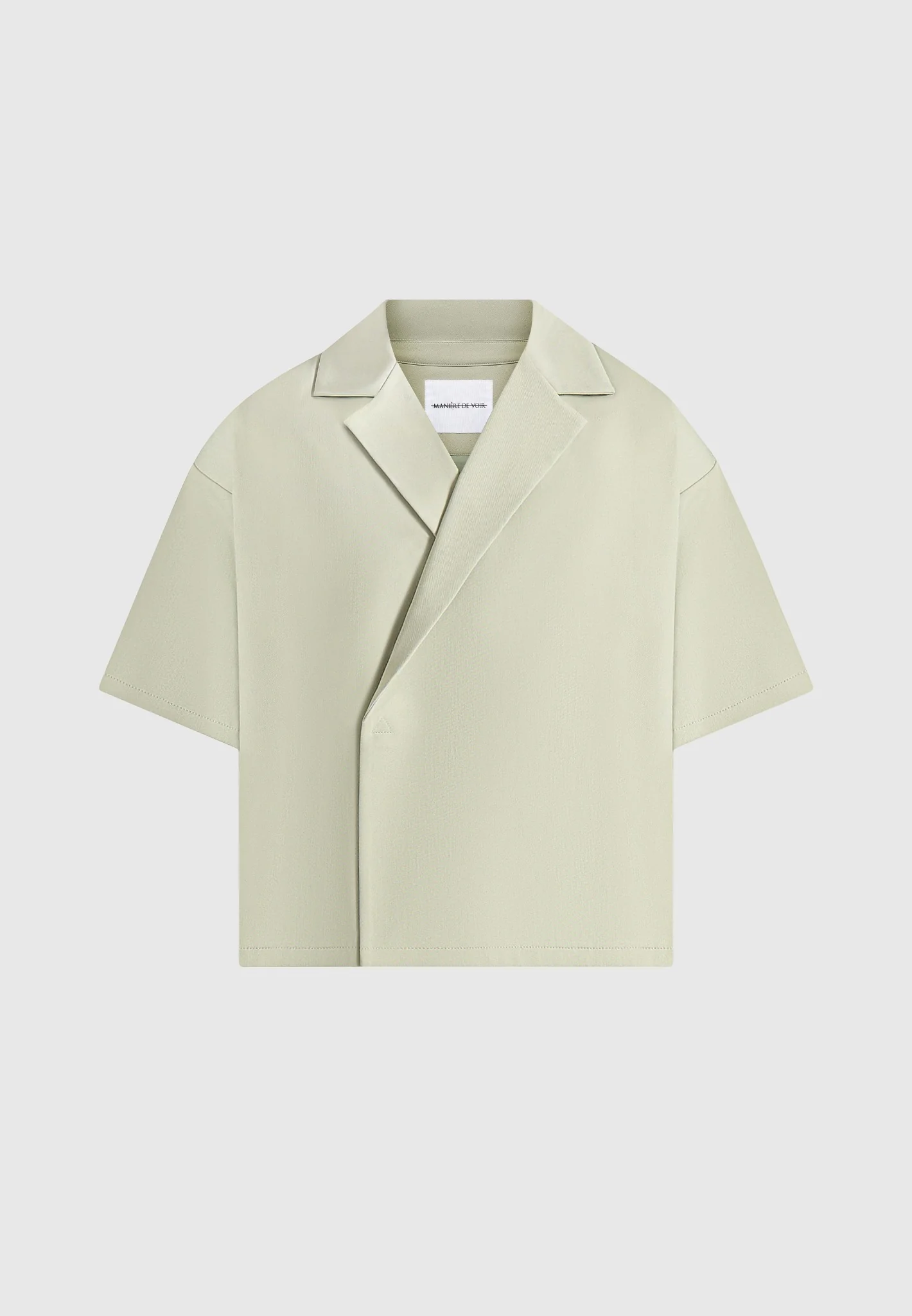 Abel - Boxy Double Breasted Tailored Shirt - Sage - Image 7