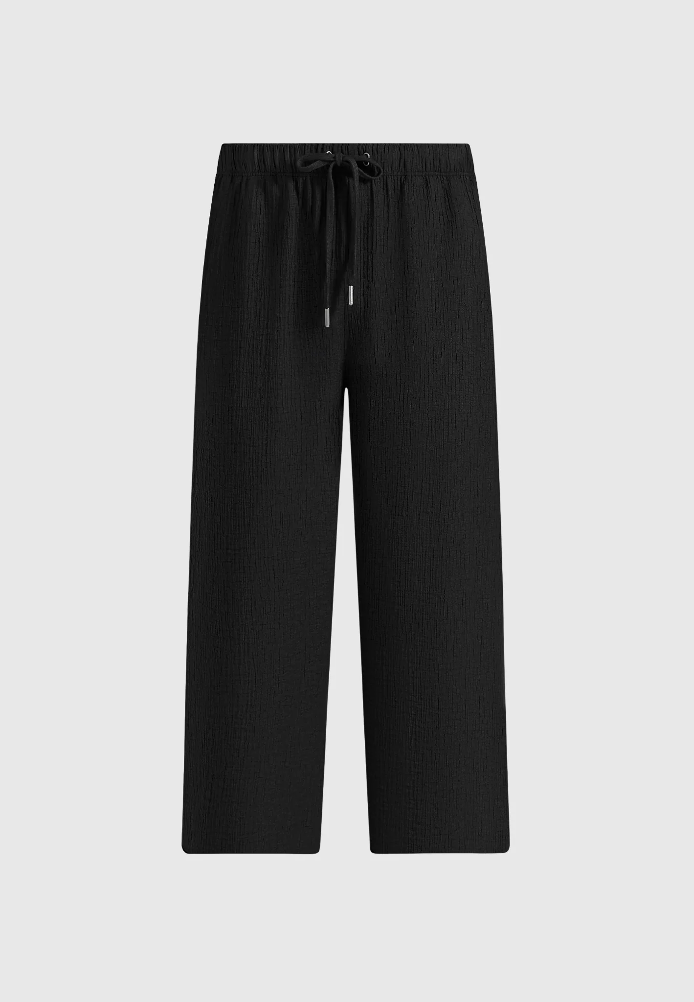 Addison - Unisex Textured Relaxed Fit Trousers - Black - Image 9