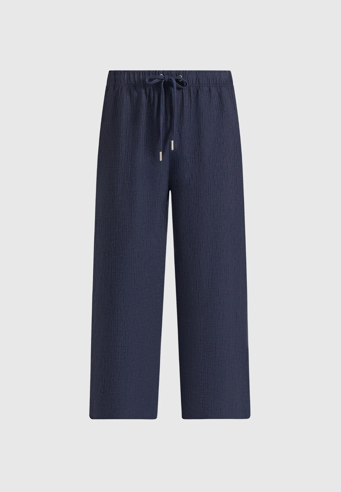 Addison - Unisex Textured Relaxed Fit Trousers - Navy - Image 8