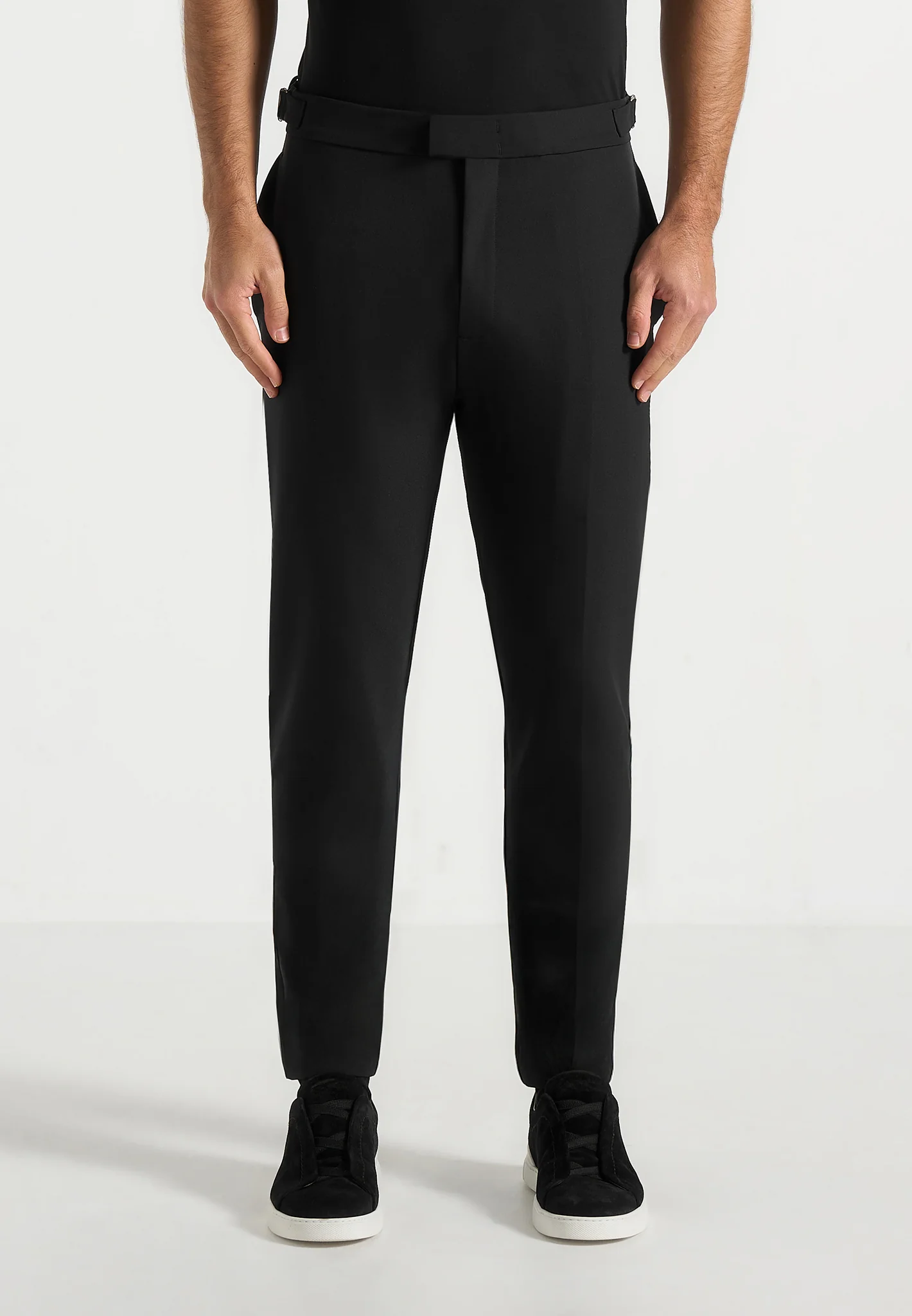 Aiden - Slim Fit Stretch Trousers - Black - Image 4