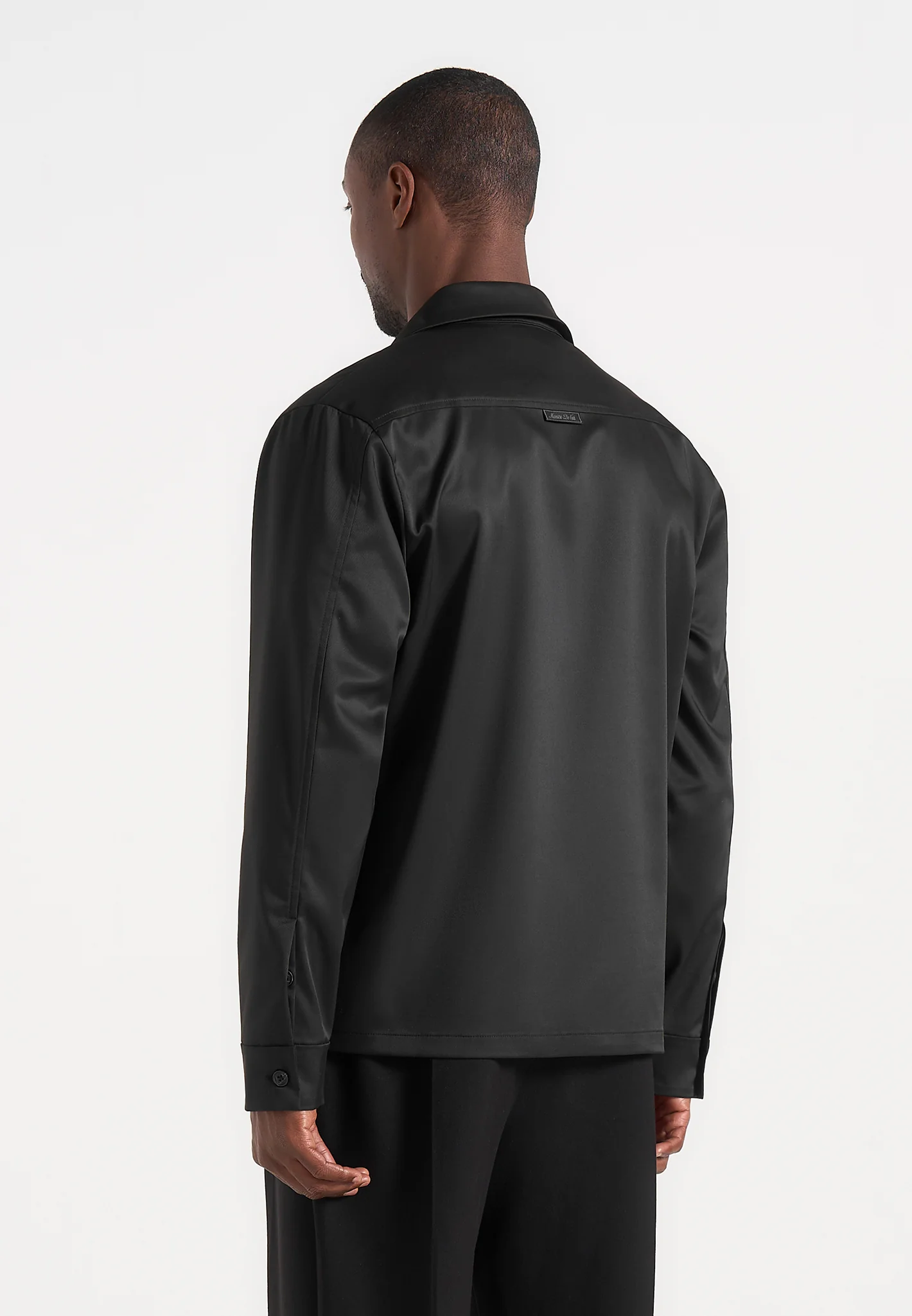 Alban - Satin Double Breasted Shirt - Black - Image 4