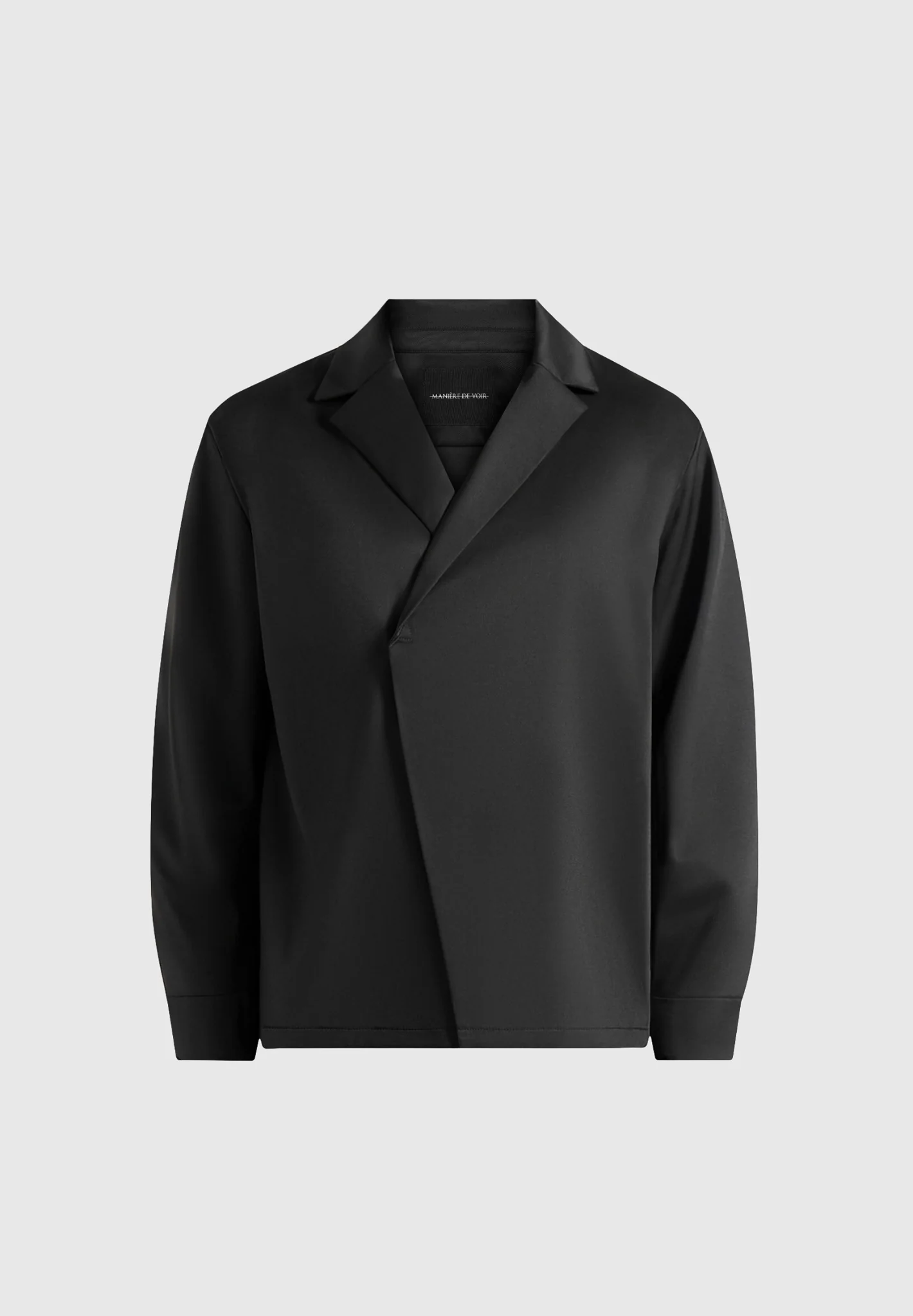 Alban - Satin Double Breasted Shirt - Black - Image 5