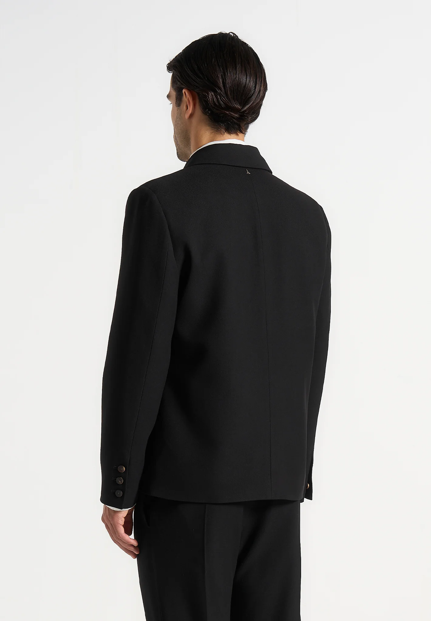 Alec - Double Breasted Suit jacket With Contrast Lapel - Black - Image 3
