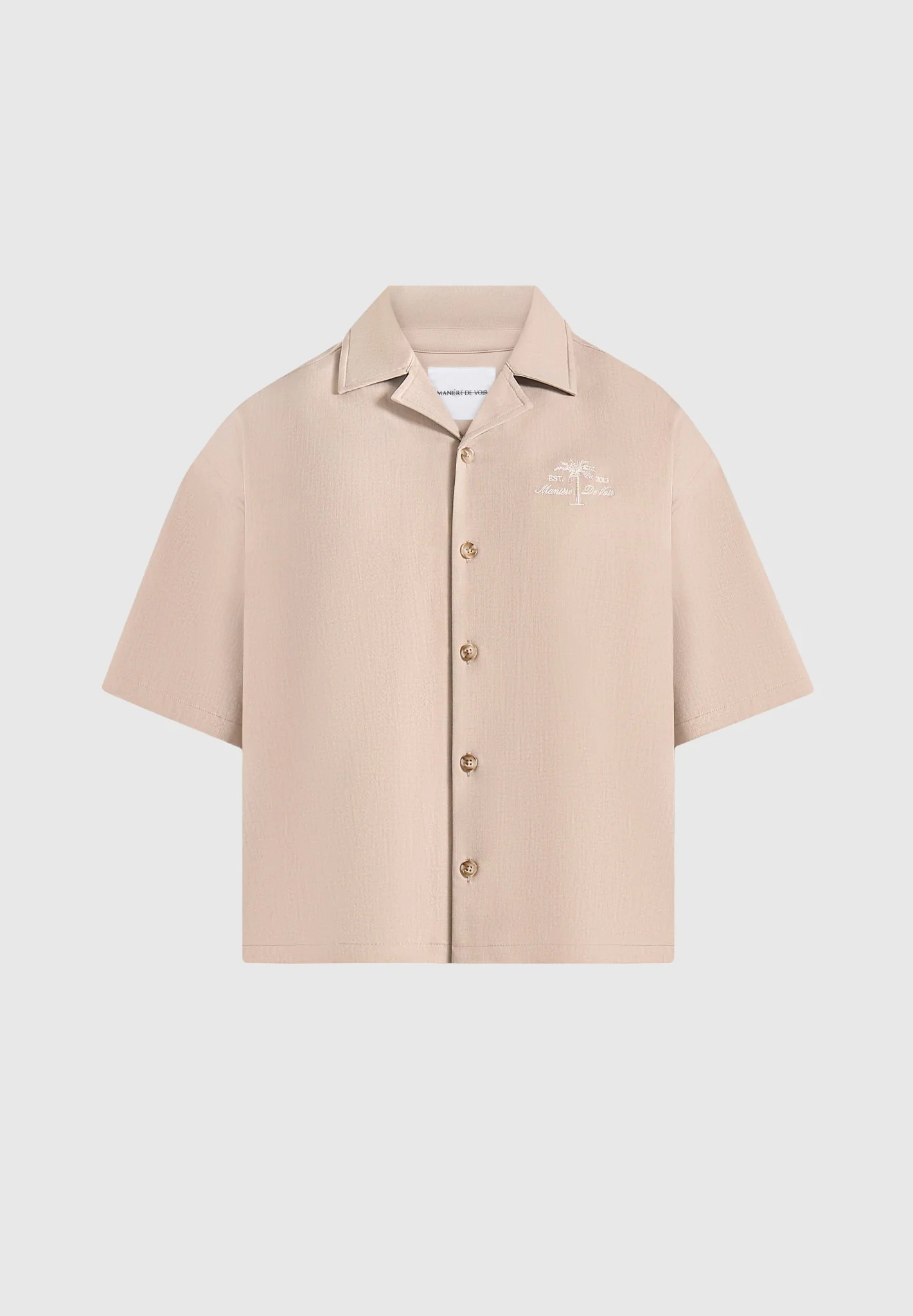 Alexis - Unisex Cote d'Azur Boxy Shirt - Beige - Image 12