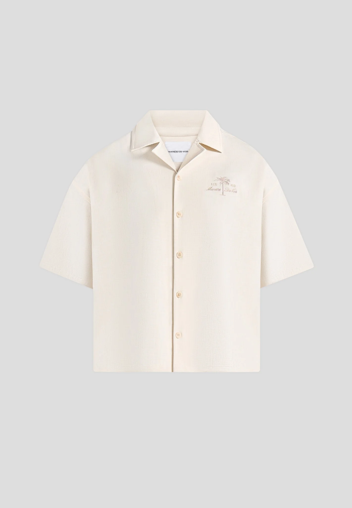 Alexis - Unisex Cote d'Azur Boxy Shirt - Cream - Image 11