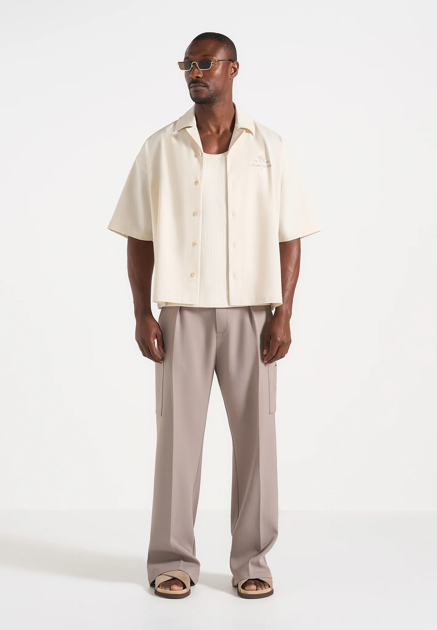 Alexis - Unisex Cote d'Azur Boxy Shirt - Cream - Image 9