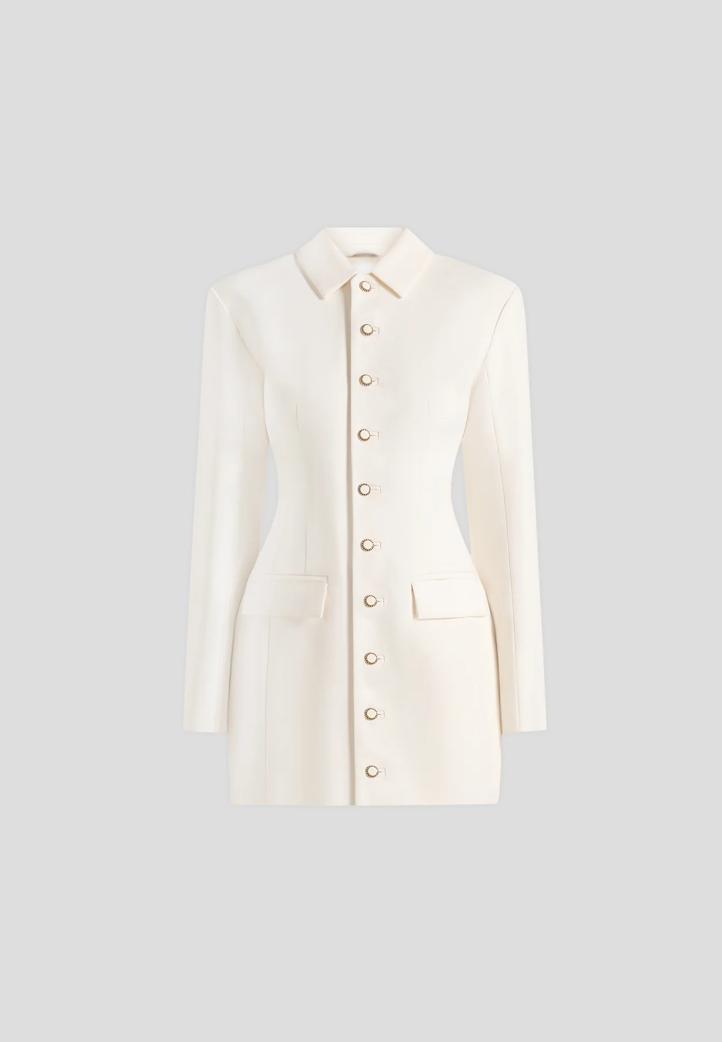 Amelie - Cinch Button Up Blazer Dress - Off White - Image 6