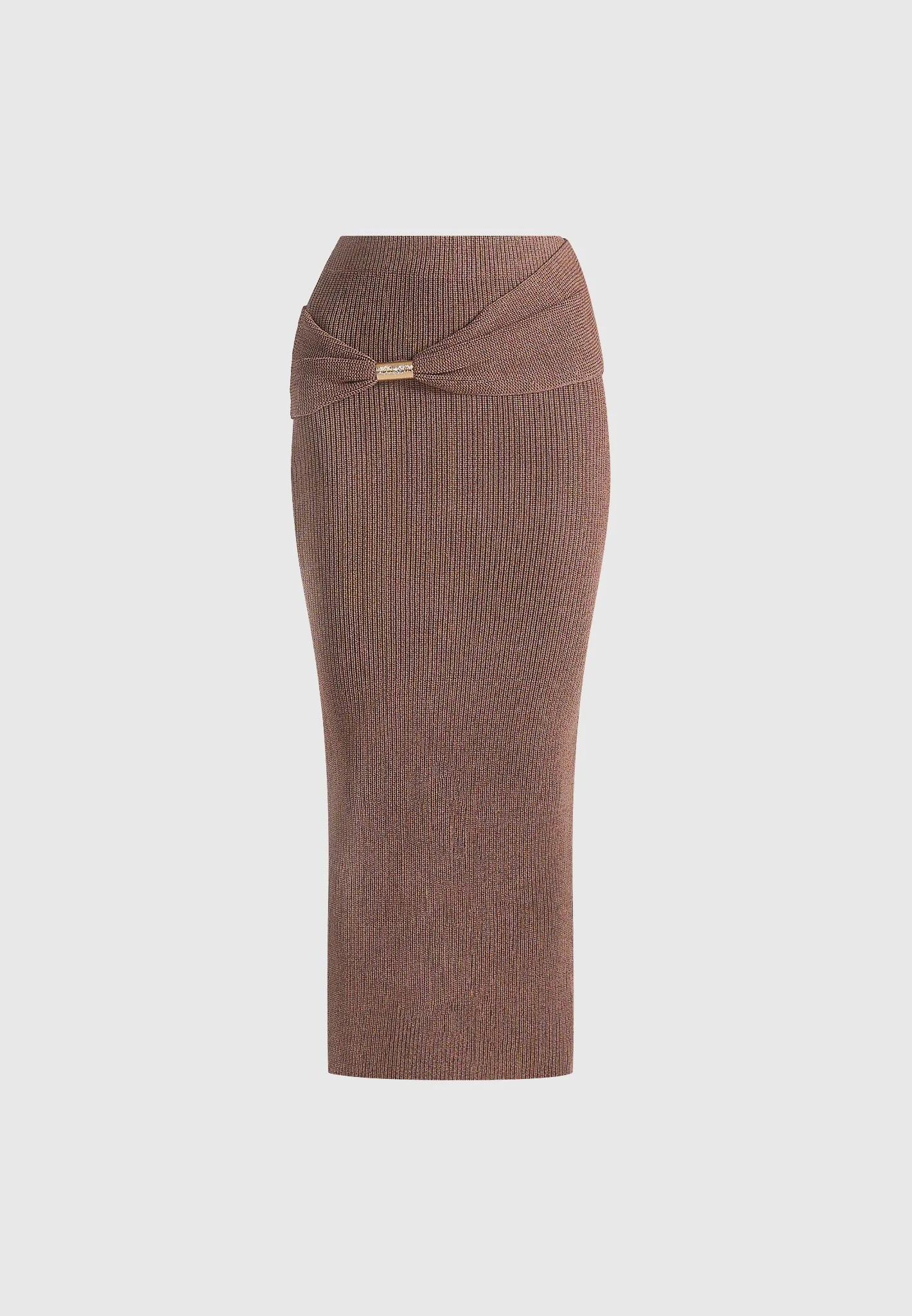 Amy - Asymmetric Midaxi Skirt With Hardware Detail - Taupe - Image 5