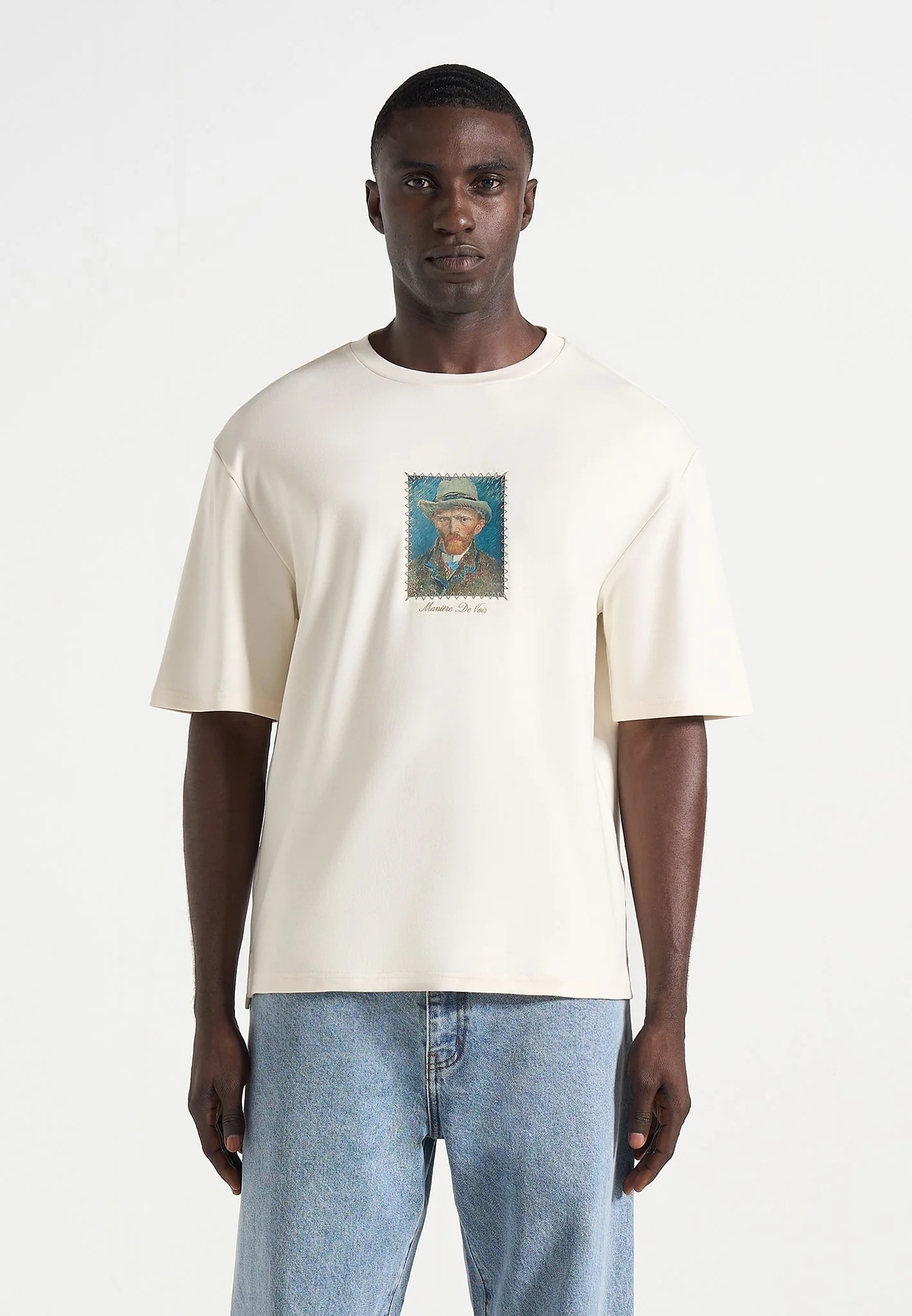 Anders - Almond Blossoms Cotton T-Shirt - Cream - Image 2