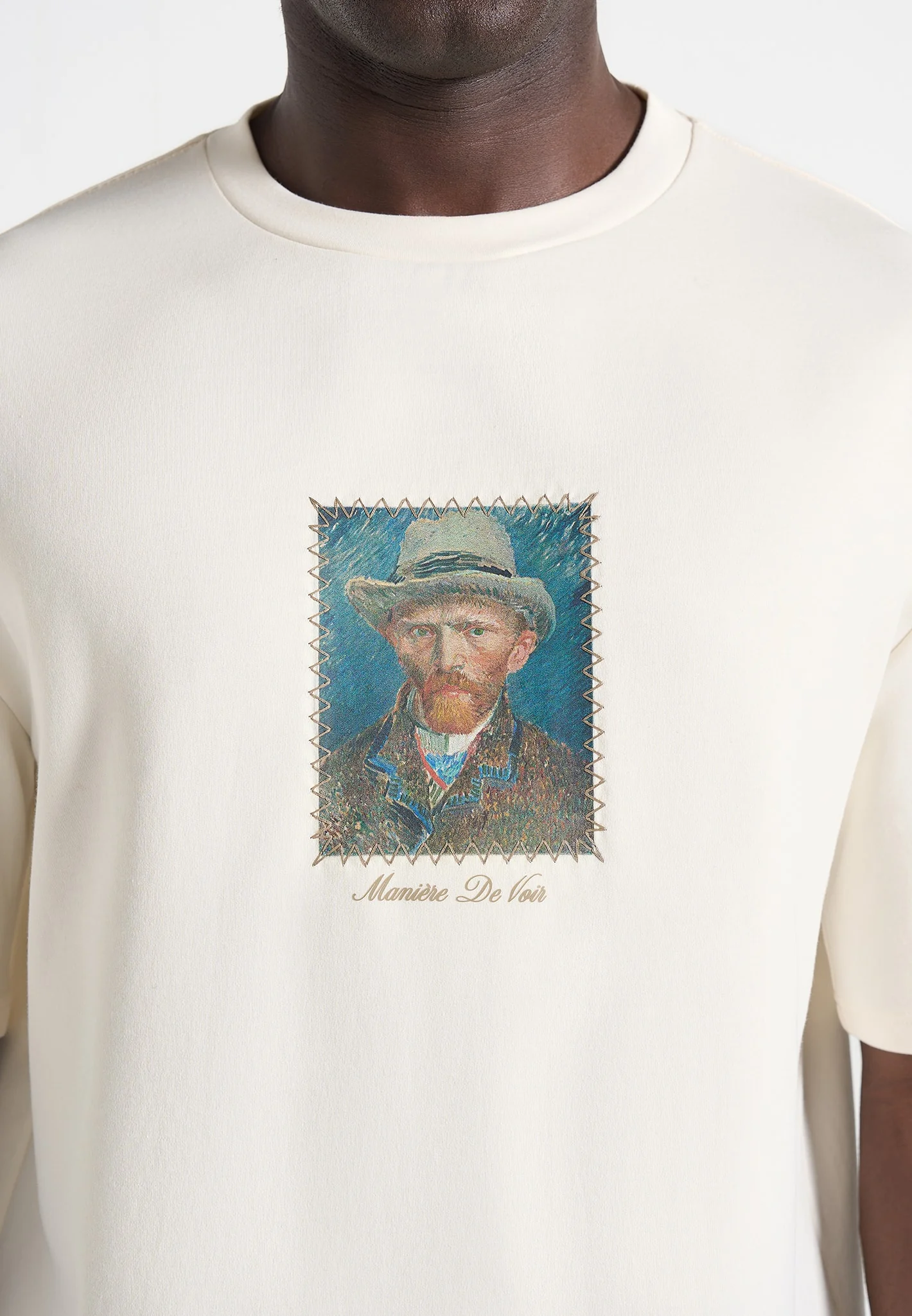 Anders - Almond Blossoms Cotton T-Shirt - Cream - Image 4