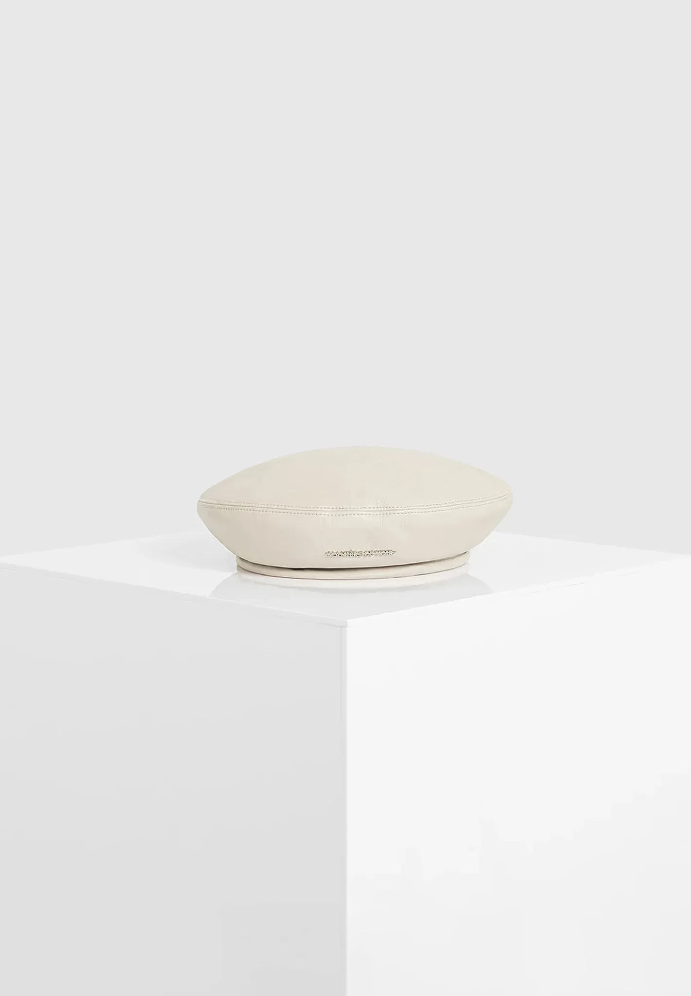 Anya - Leather Beret - Beige - Image 2