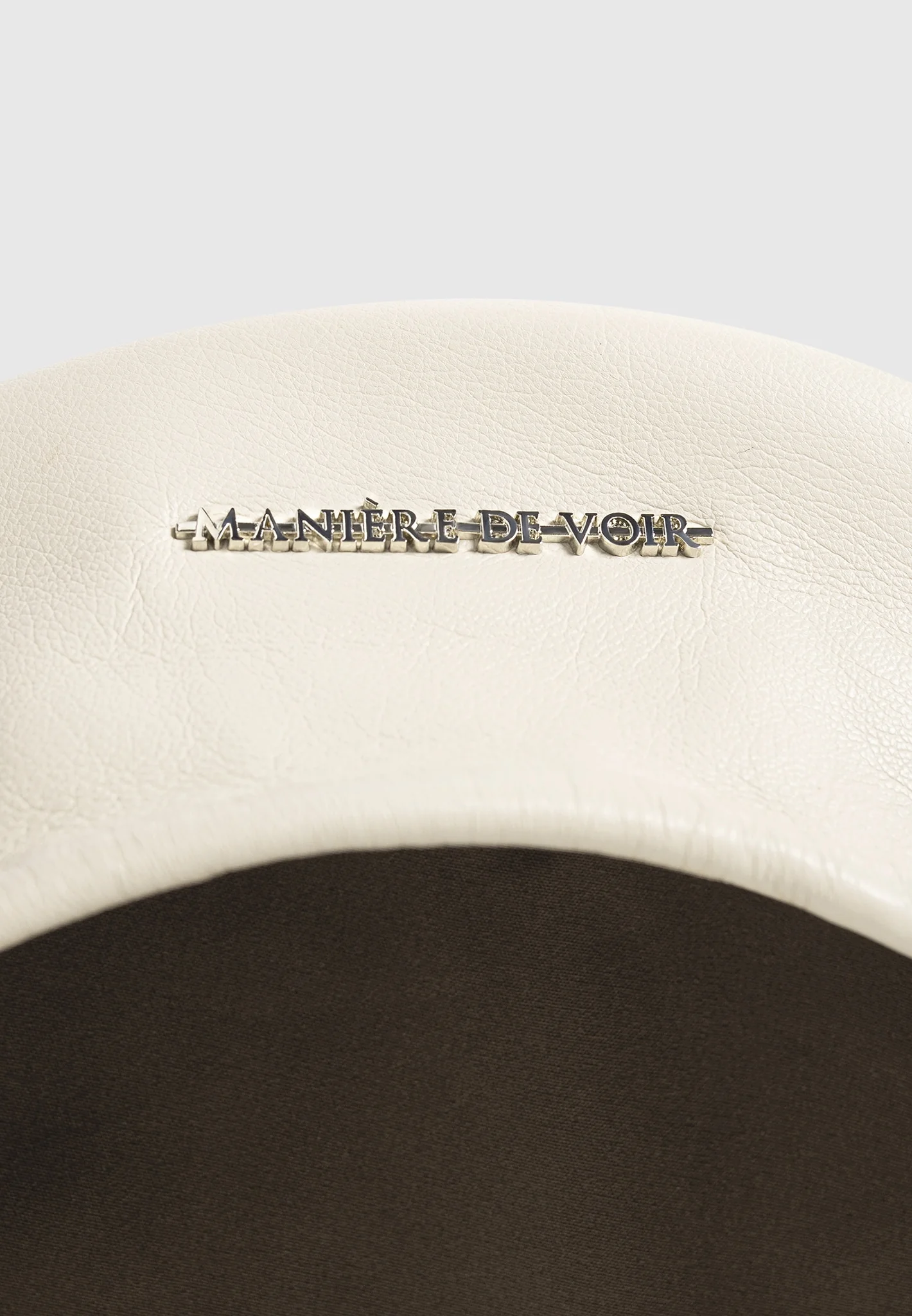 Anya - Leather Beret - Beige - Image 6