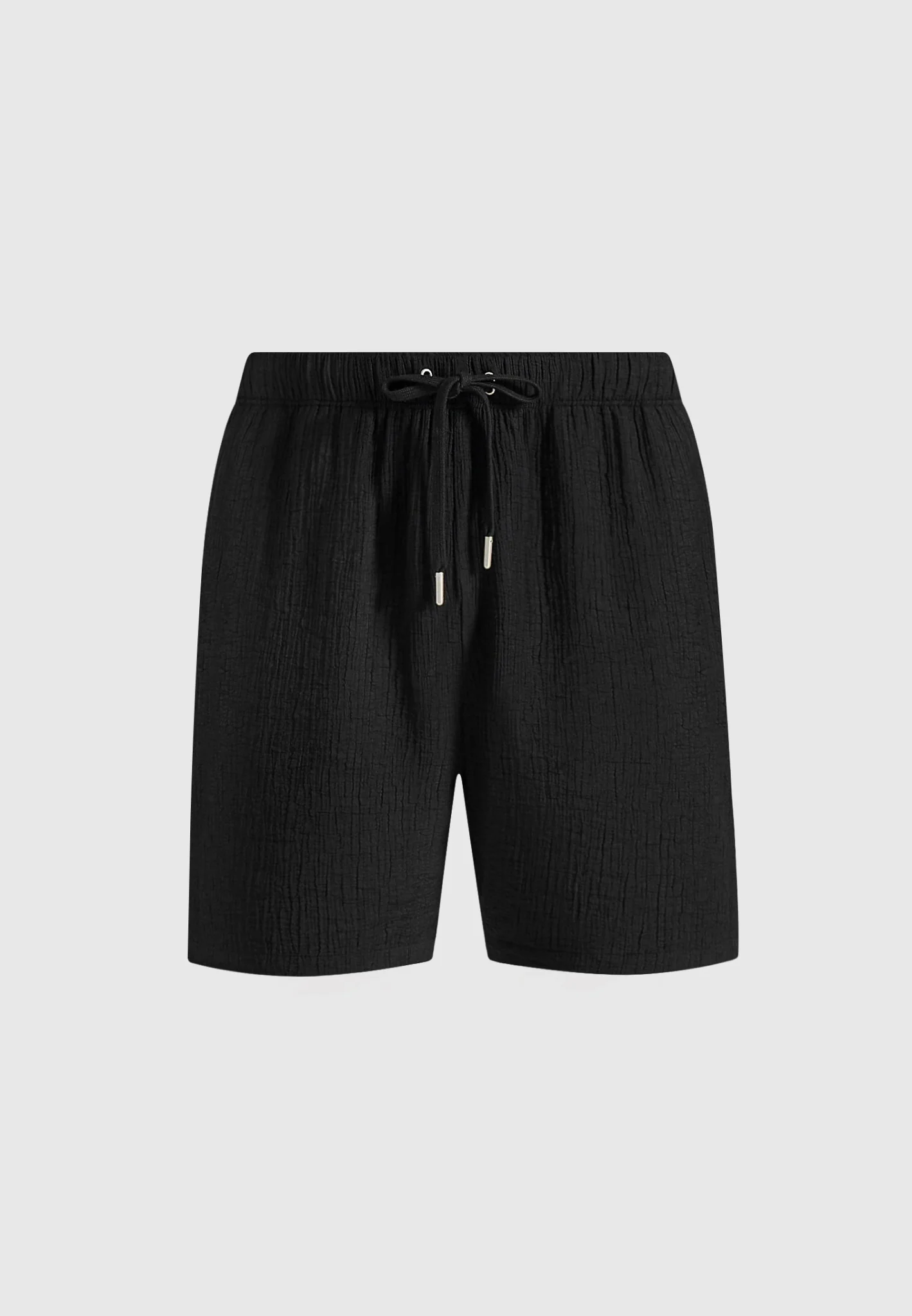 Ari - Unisex Textured Shorts - Black - Image 8