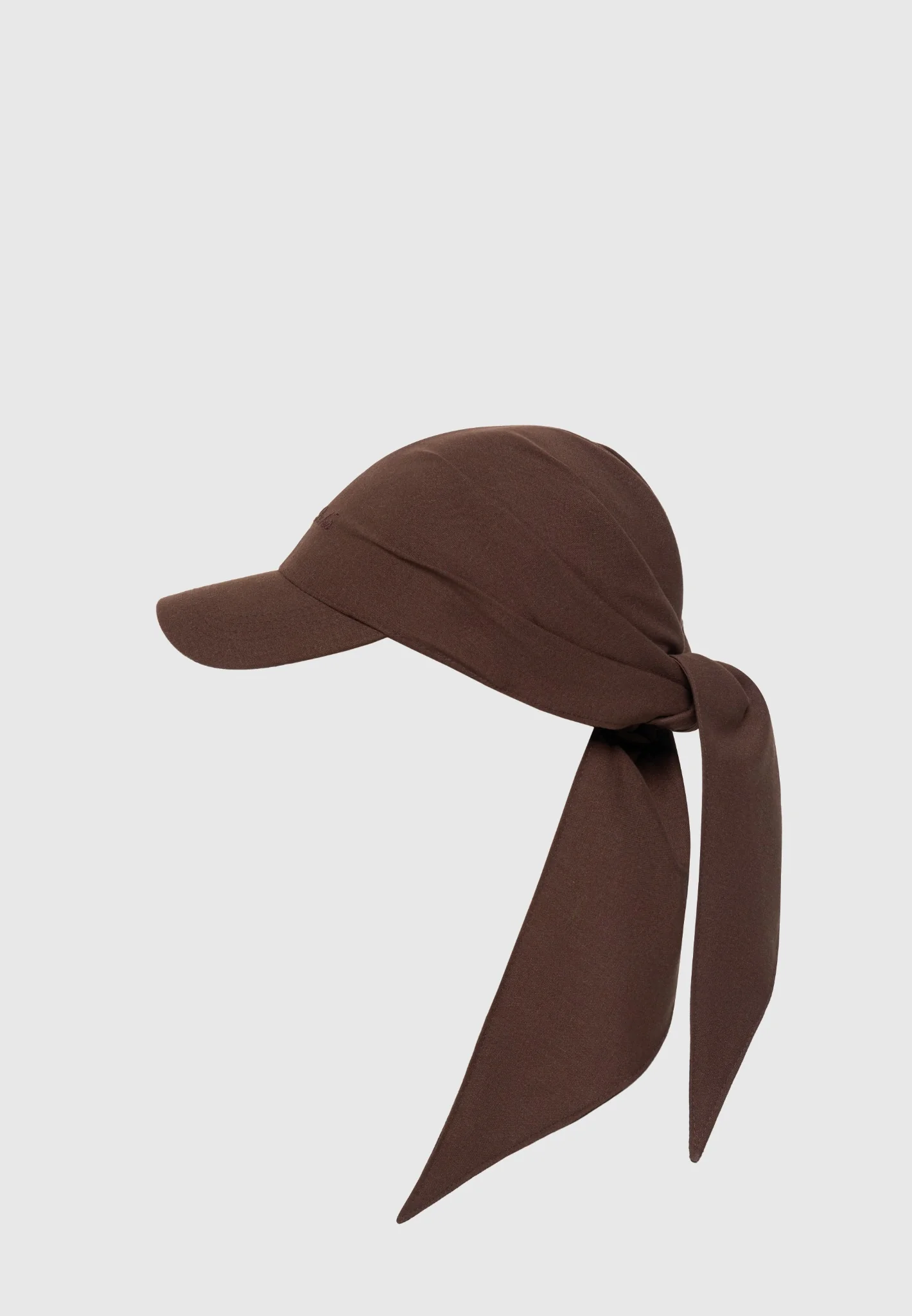 Arianne - Linen Bandana Cap - Brown - Image 3