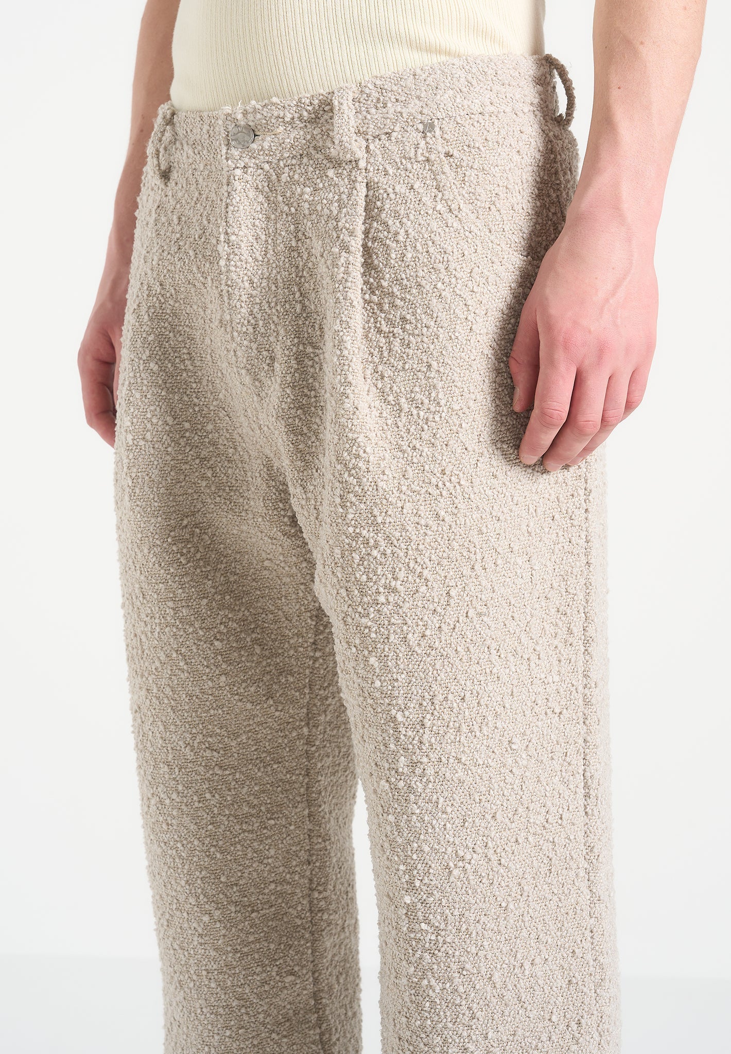 Arnault - Boucle Pleated Jeans - Beige - Image 4