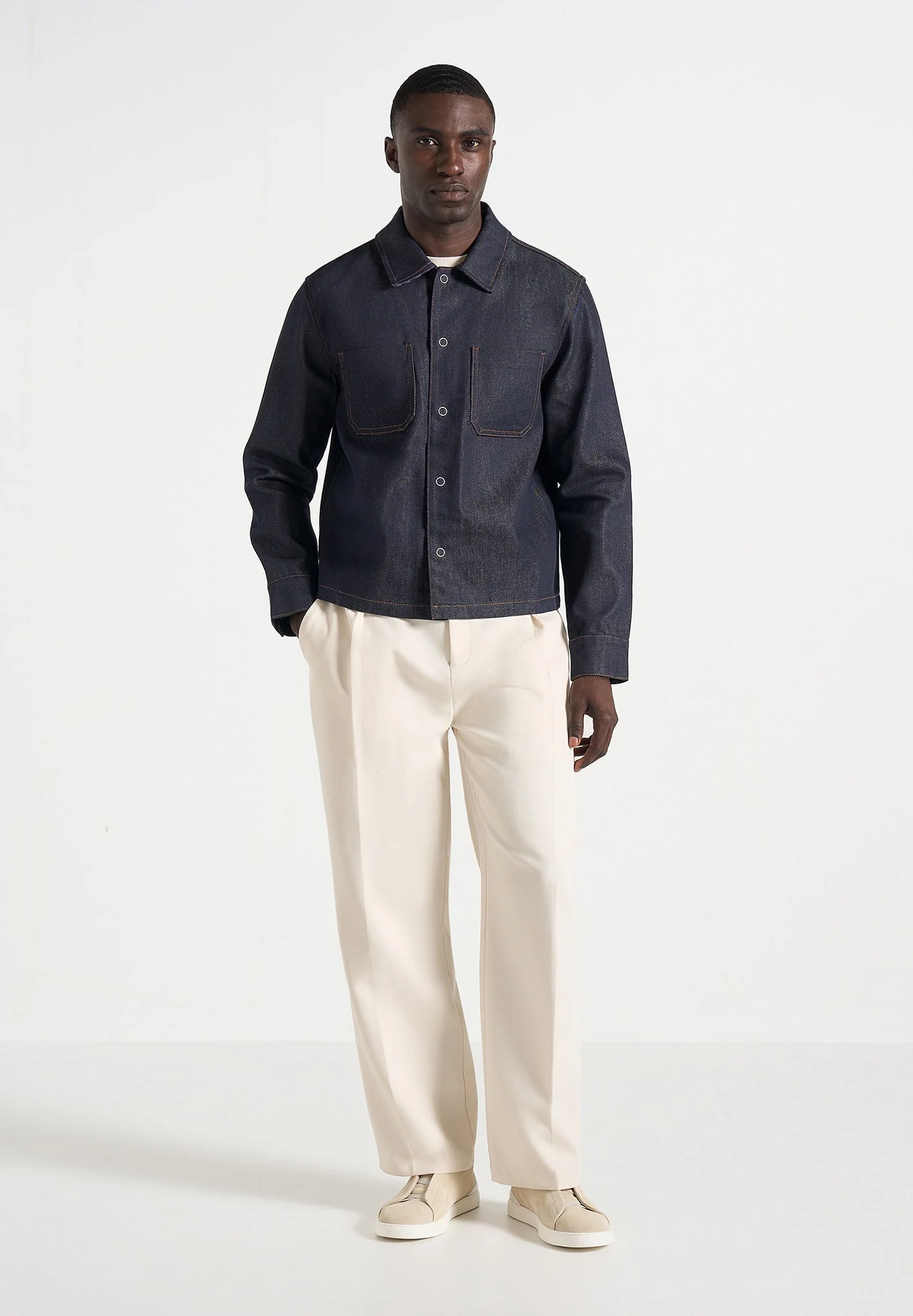 Asher - Unisex Denim Shirt - Indigo - Image 3