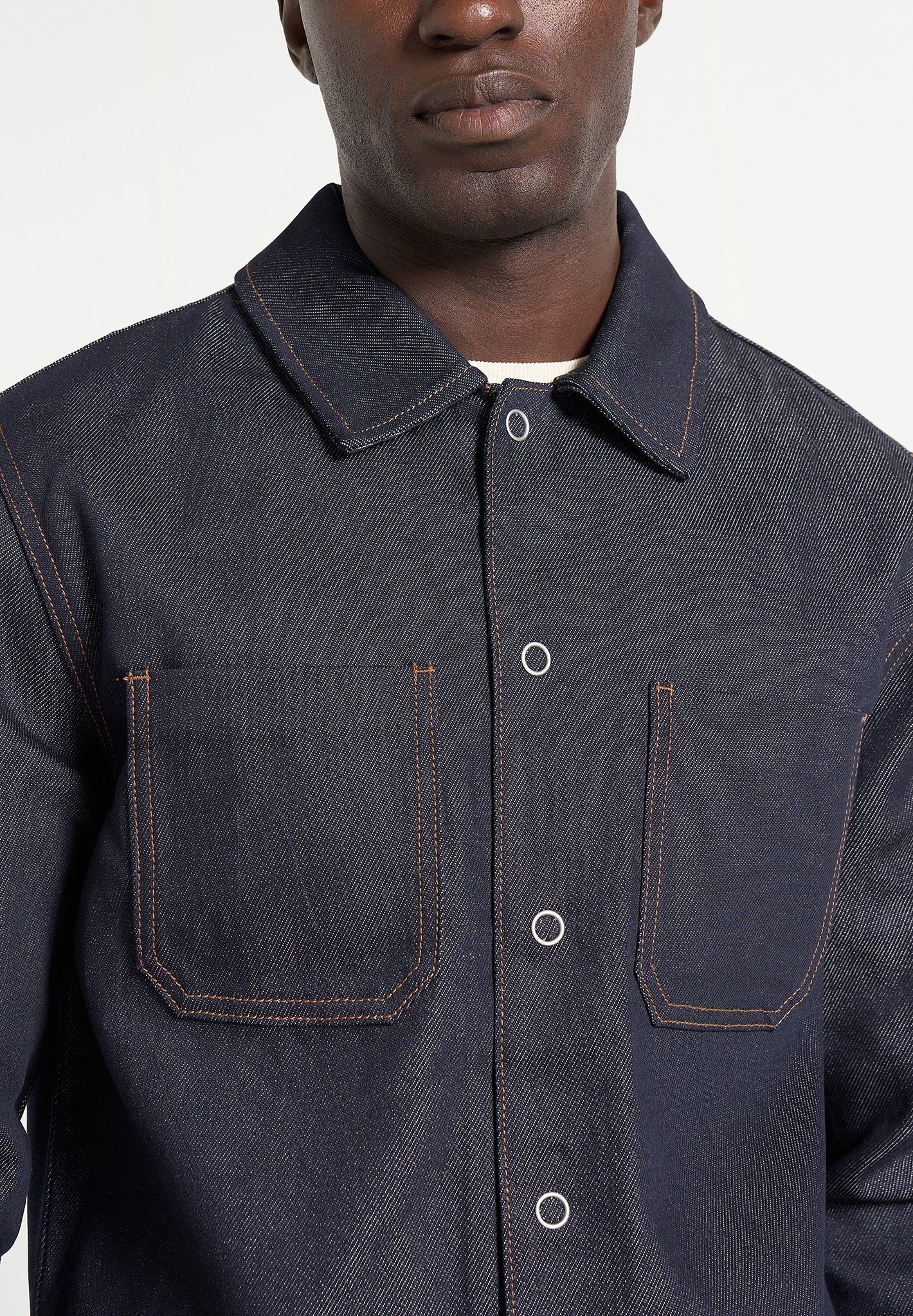 Asher - Unisex Denim Shirt - Indigo - Image 4
