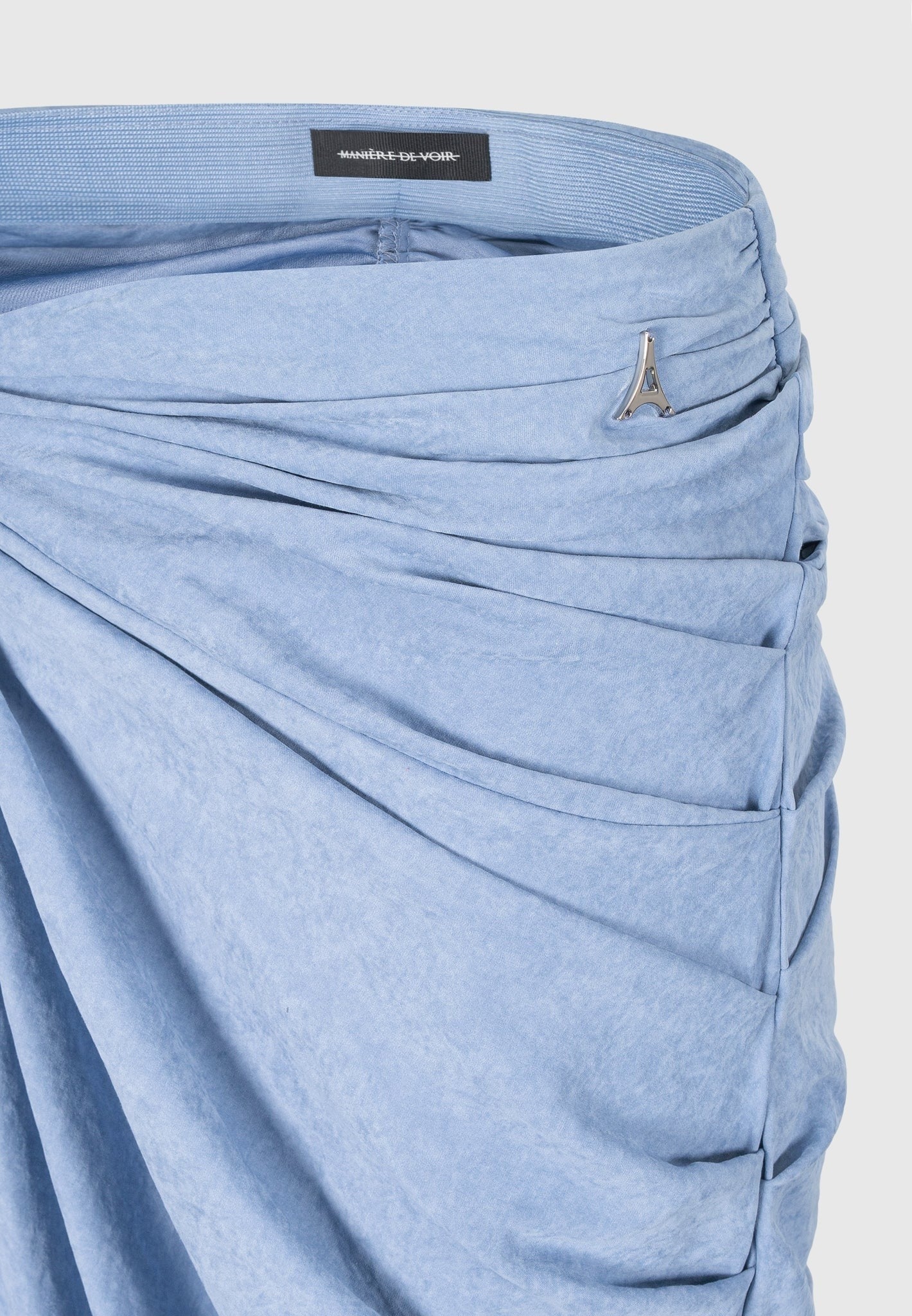 Asymmetric Drape Midaxi Skirt - Blue - Image 8