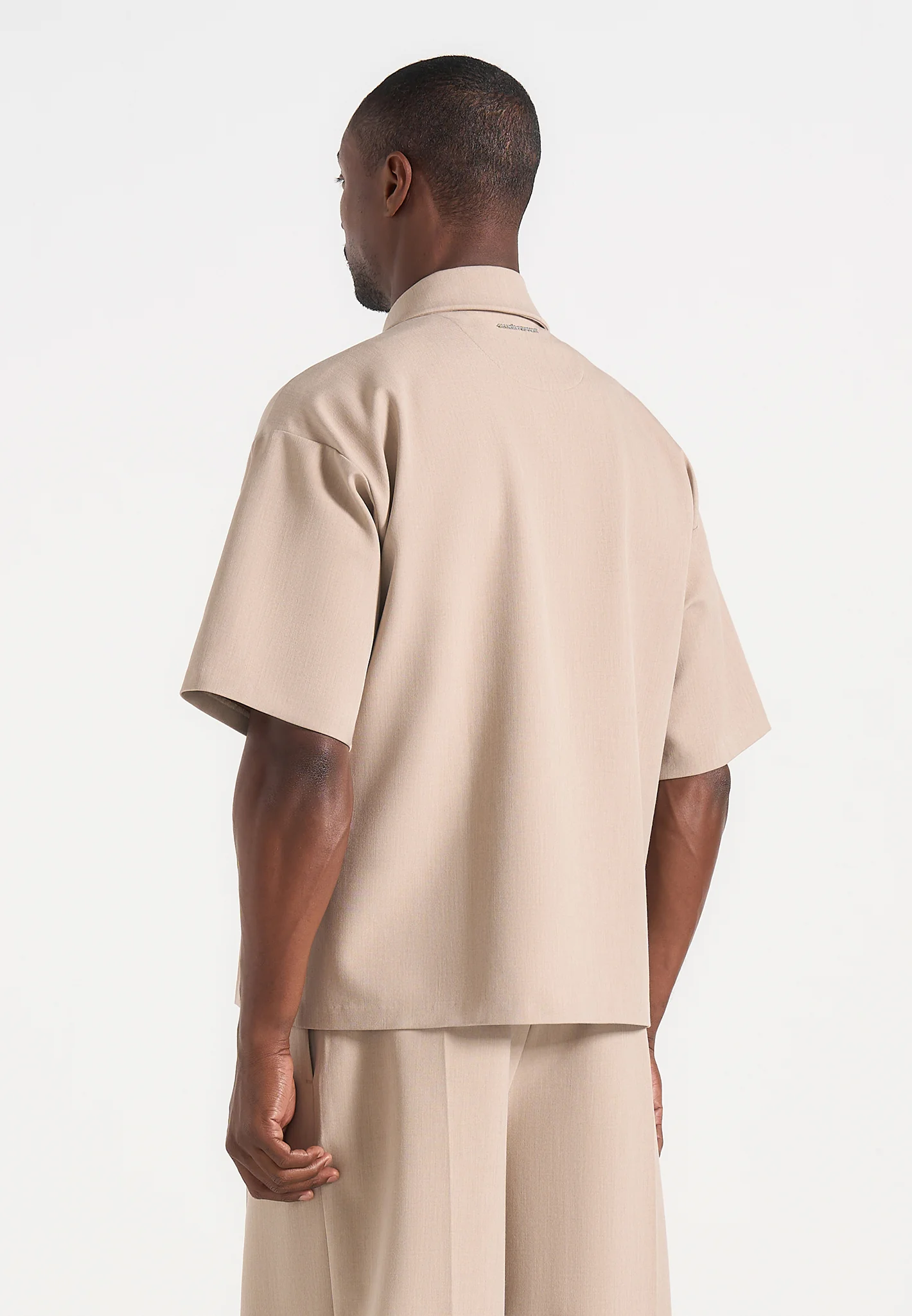 Aven - Boxy Shirt with Crease - Beige - Image 3
