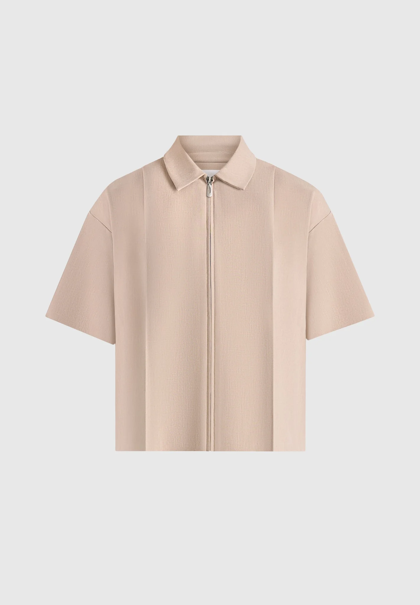 Aven - Boxy Shirt with Crease - Beige - Image 4