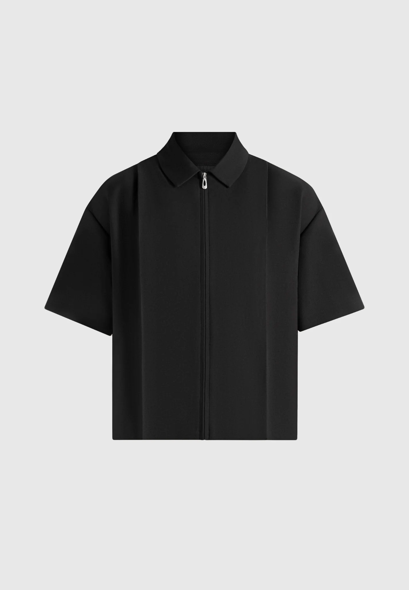 Aven - Boxy Shirt With Crease - Black - Image 6