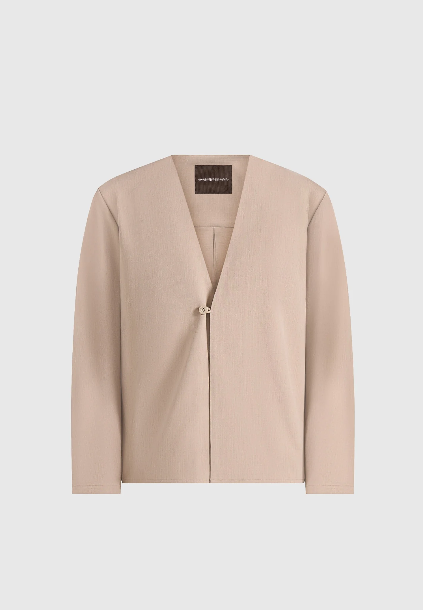Axel - Minimal Kimono Shirt - Beige - Image 4