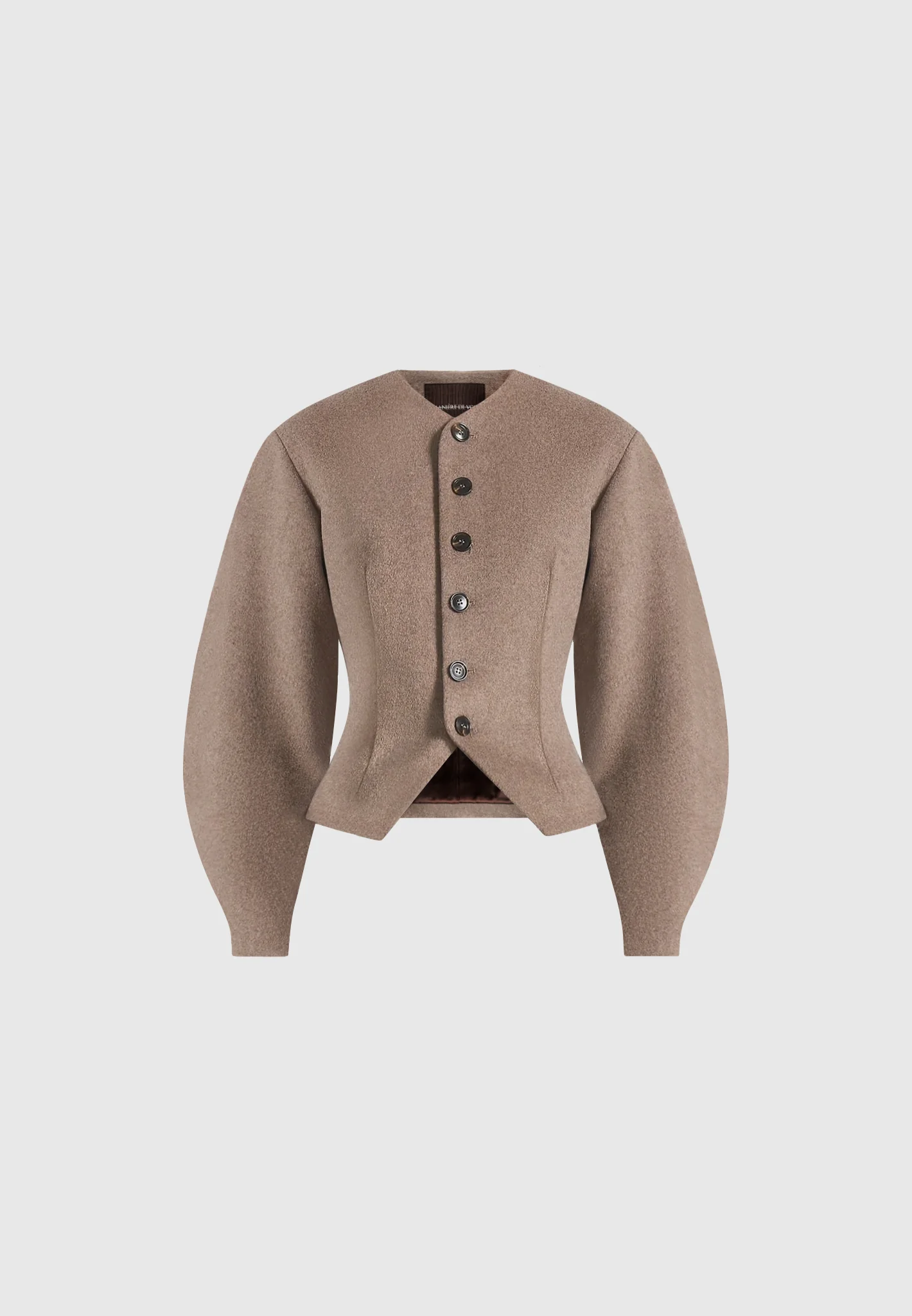 Aya - Wool Hourglass Jacket - Taupe - Image 8