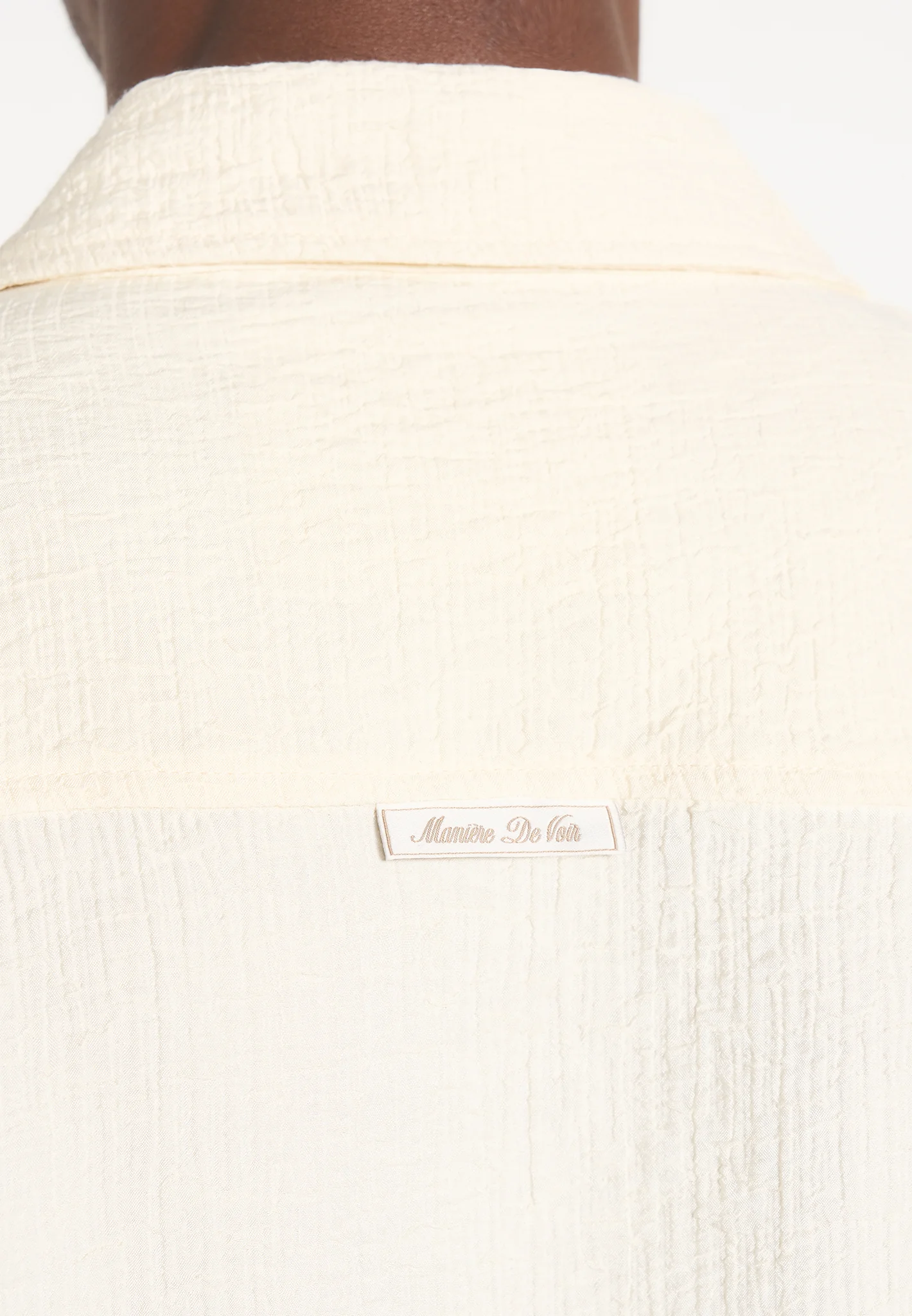 Bailey - Unisex Textured Long Sleeve Shirt - Cream - Image 6