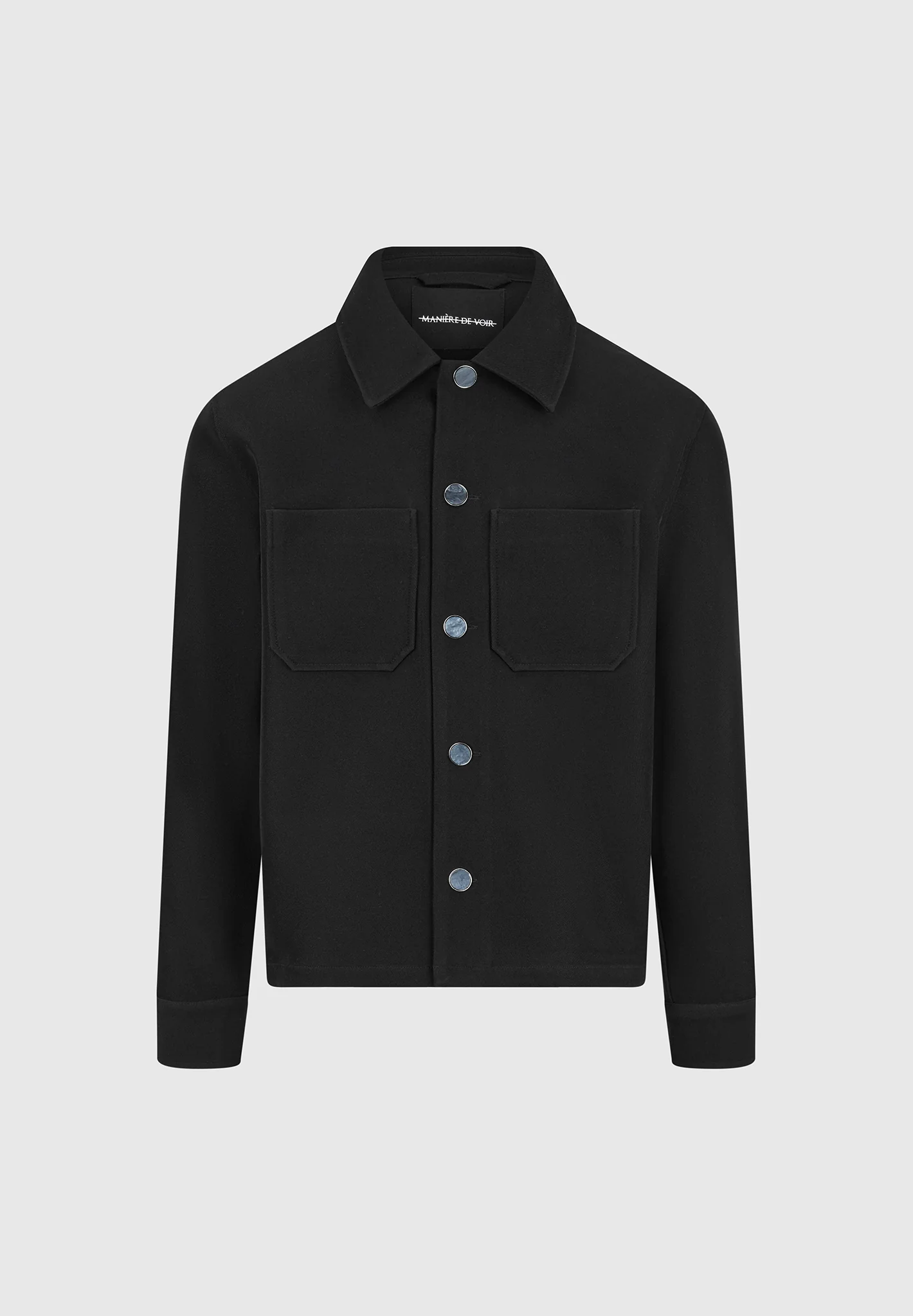 Benoit - Twill Pocket Cropped Shirt - Black - Image 6