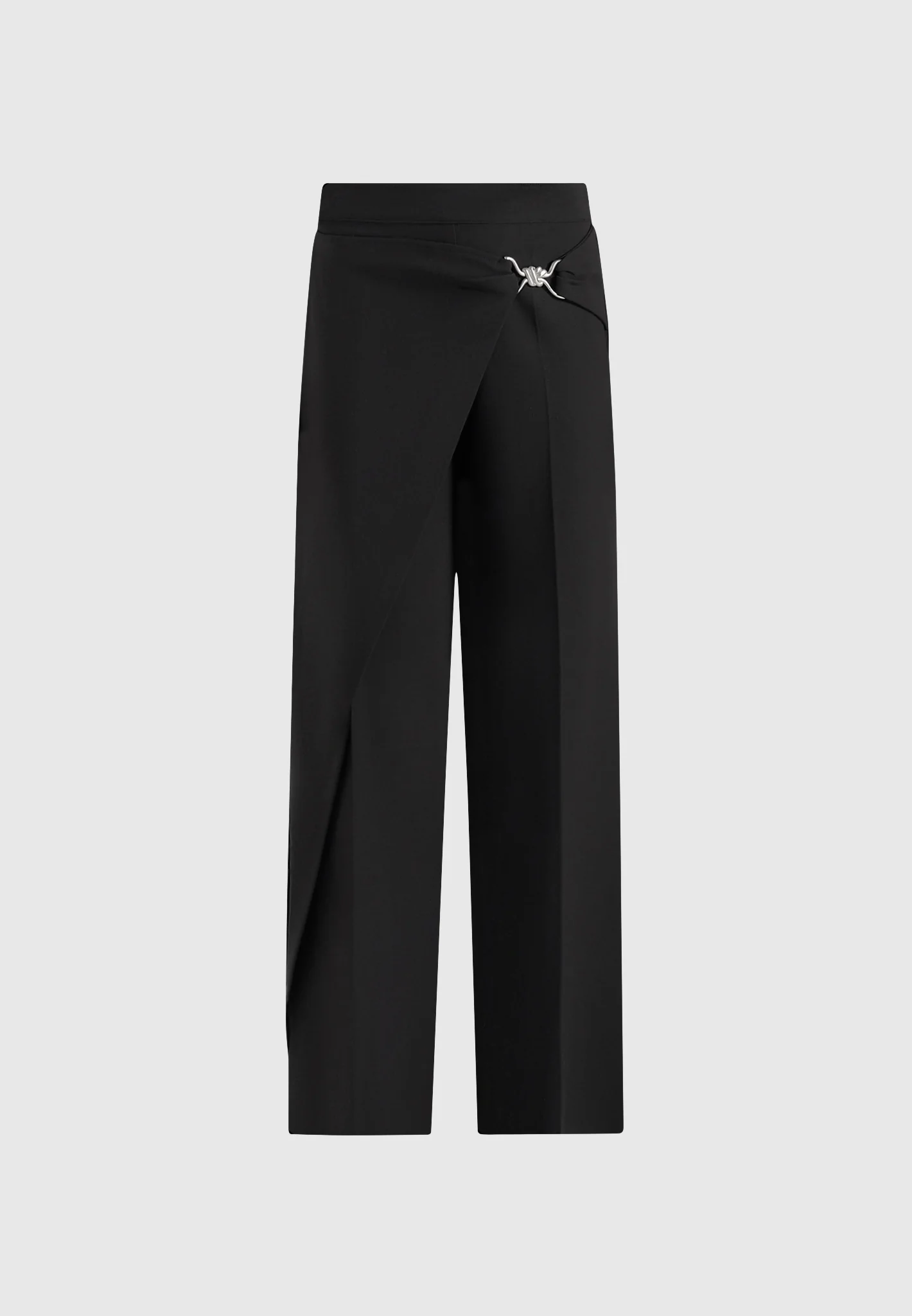 Beryl - Wrap Tailored Trousers With Hardware Detail - Black - Image 5