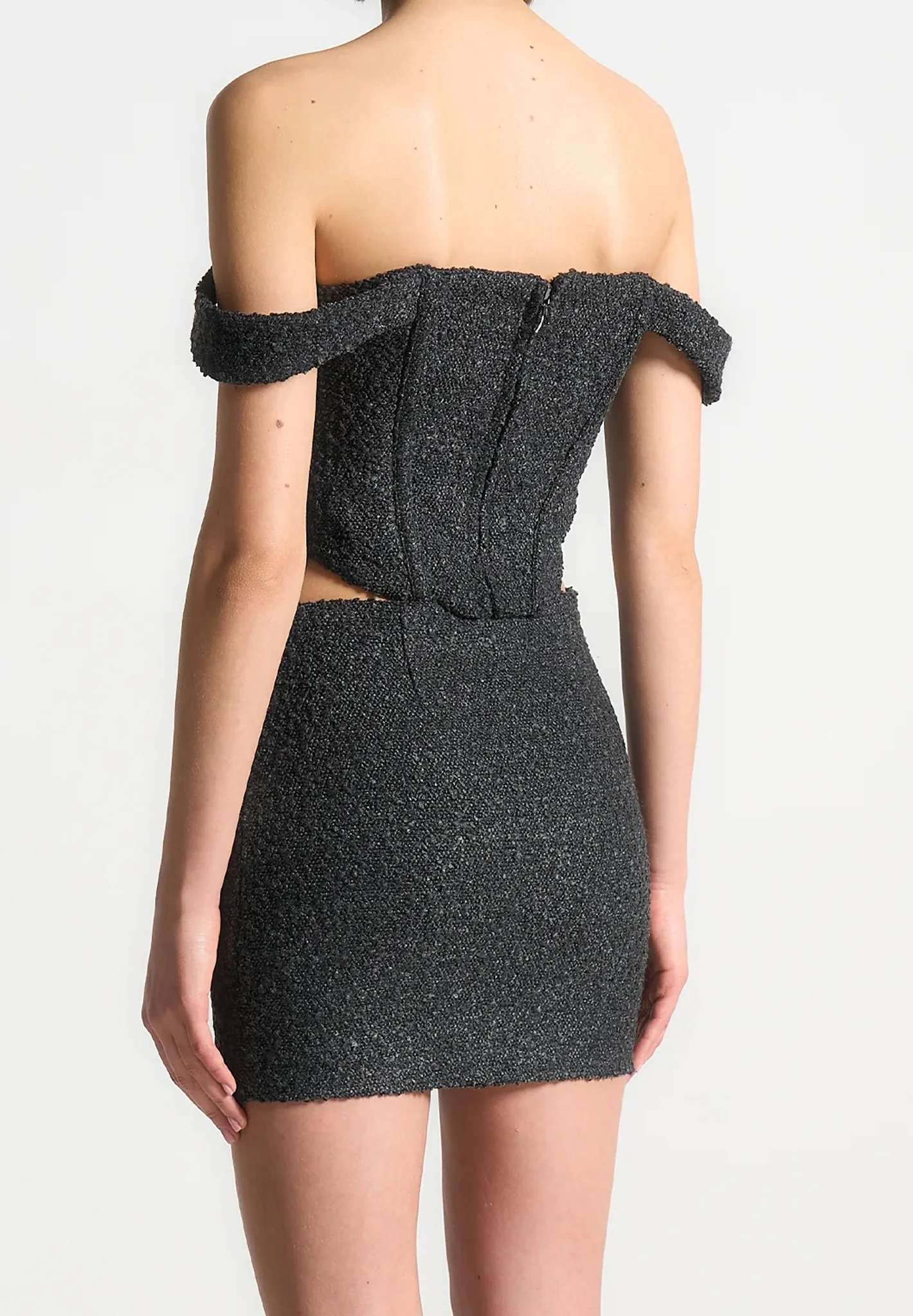 Bonnie - Boucle Bardot Corset Top - Black - Image 3