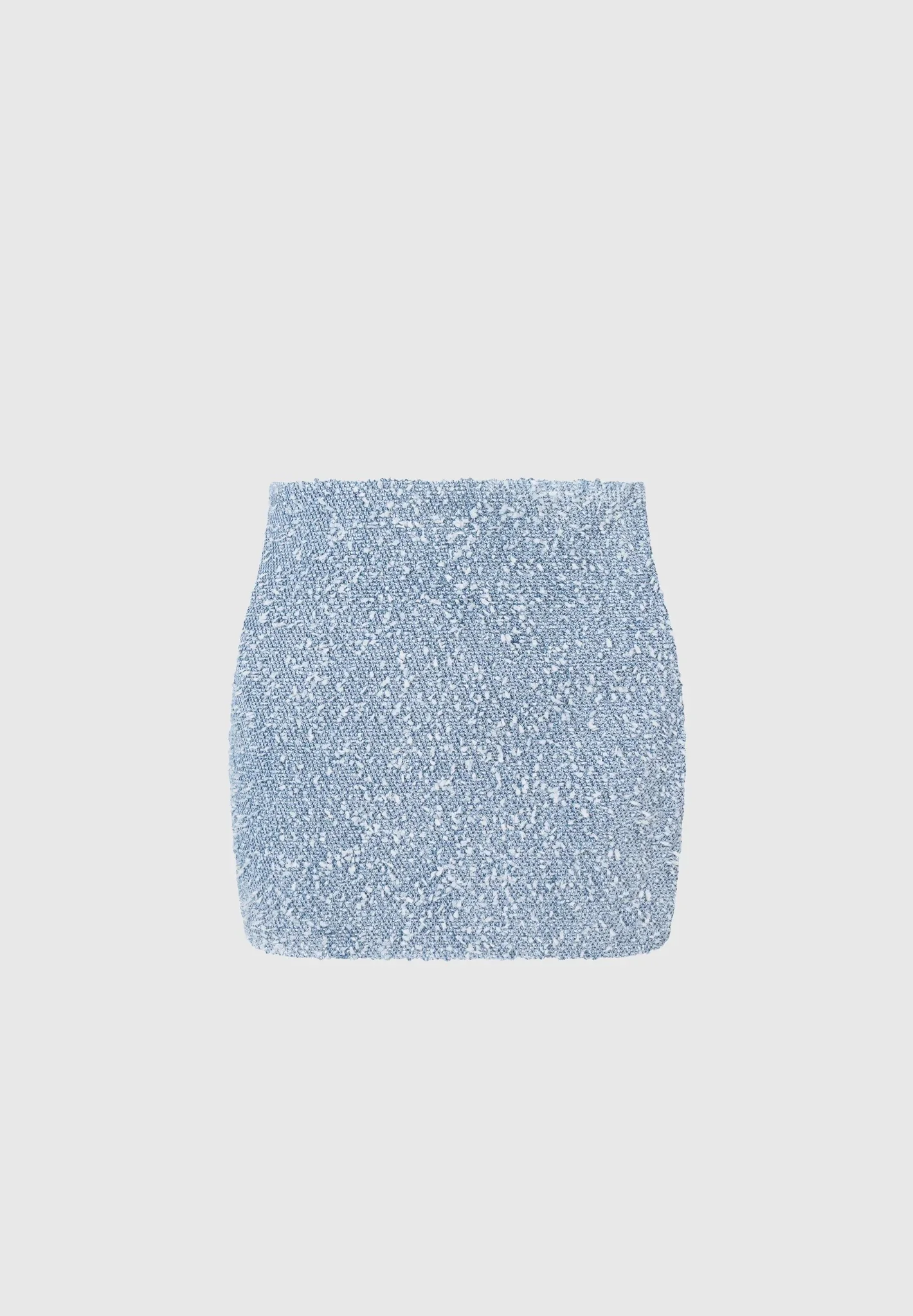 Boucle Denim Mini Skirt - Mid Blue - Image 5