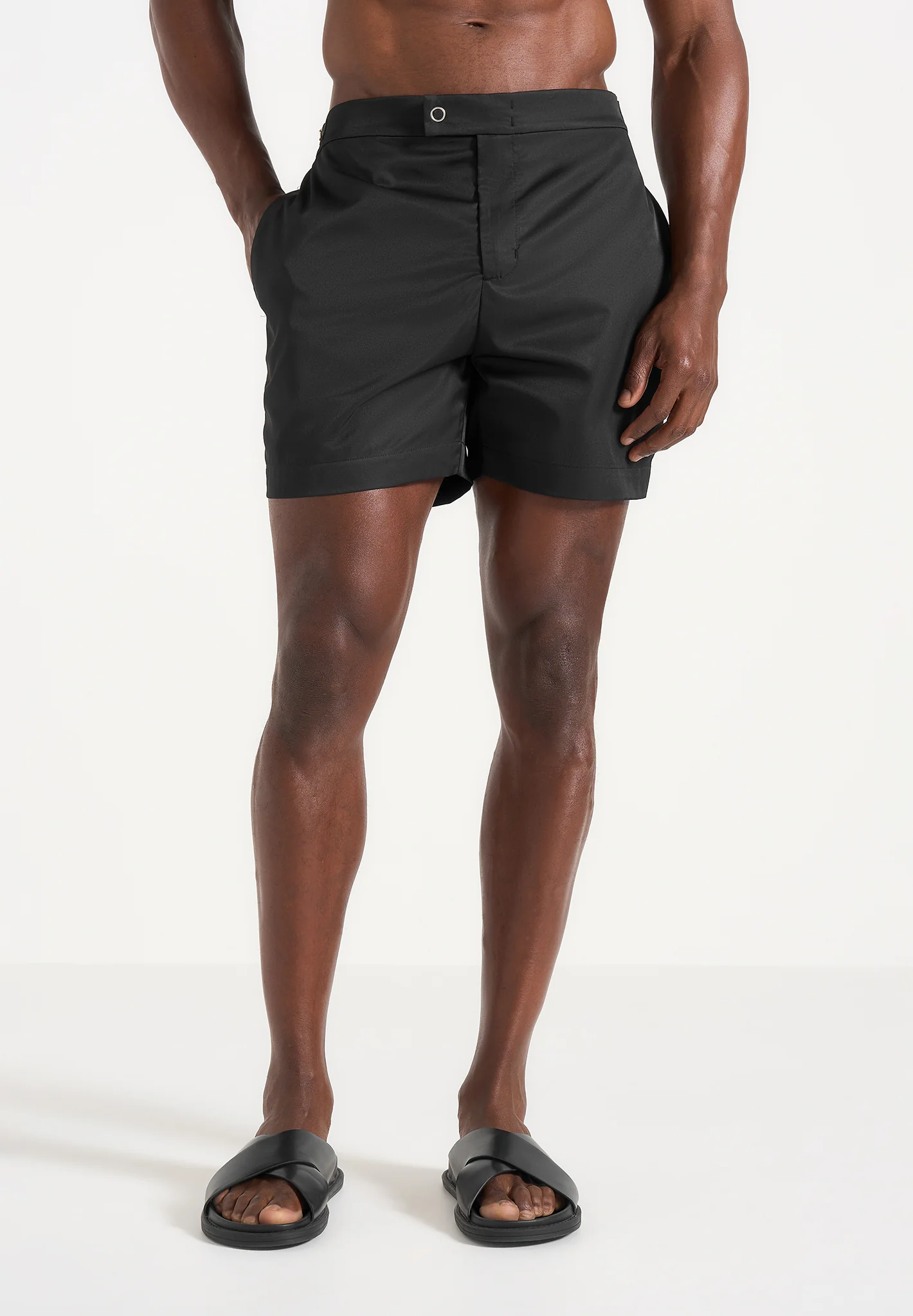 Brian - Polished Nylon Swim Shorts - Black