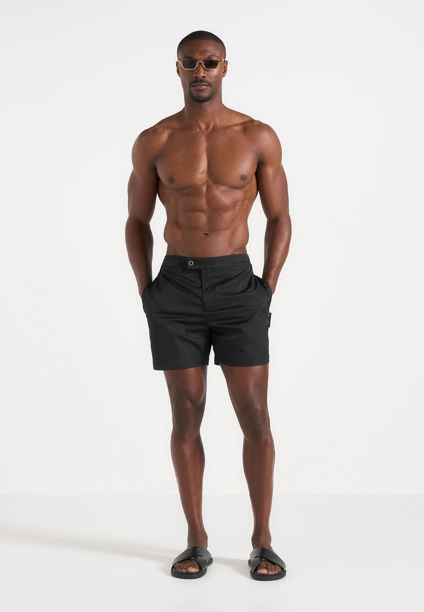 Brian - Polished Nylon Swim Shorts - Black - Image 2
