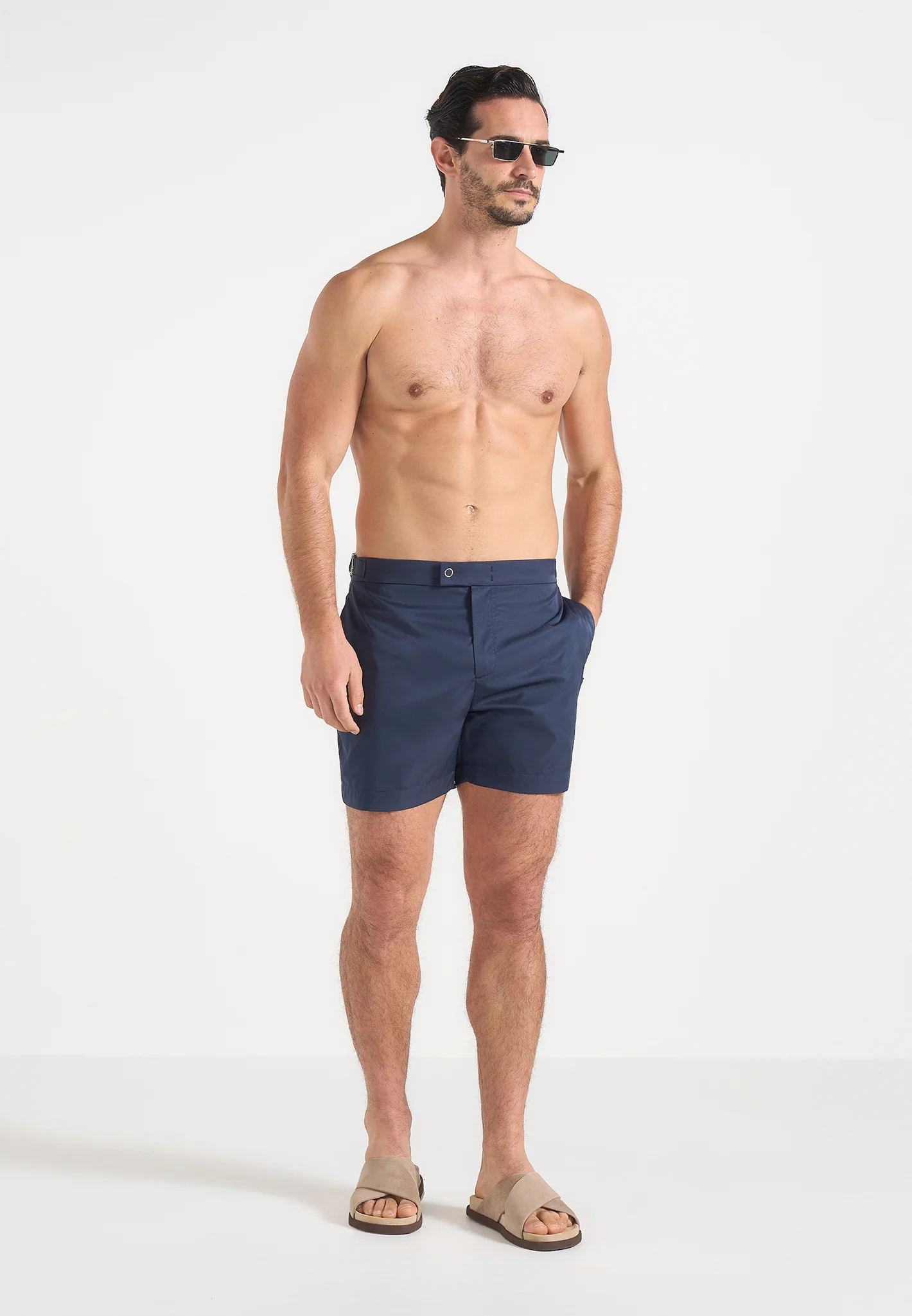 Brian - Polished Nylon Swim Shorts - Navy - Image 2