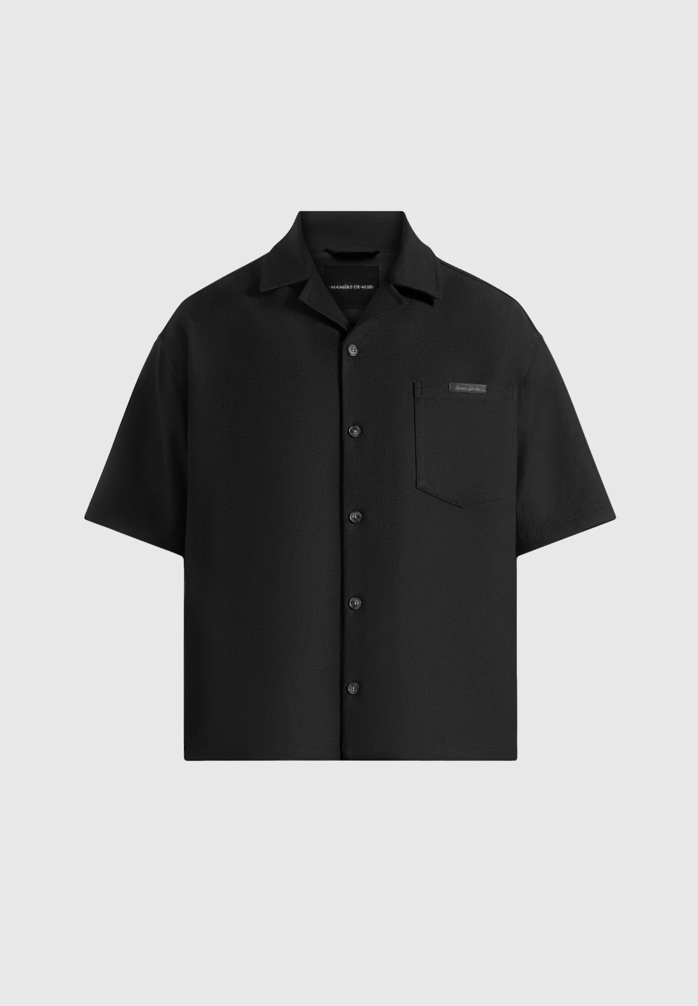Brook - Unisex Signature Twill Boxy Shirt - Black - Image 8