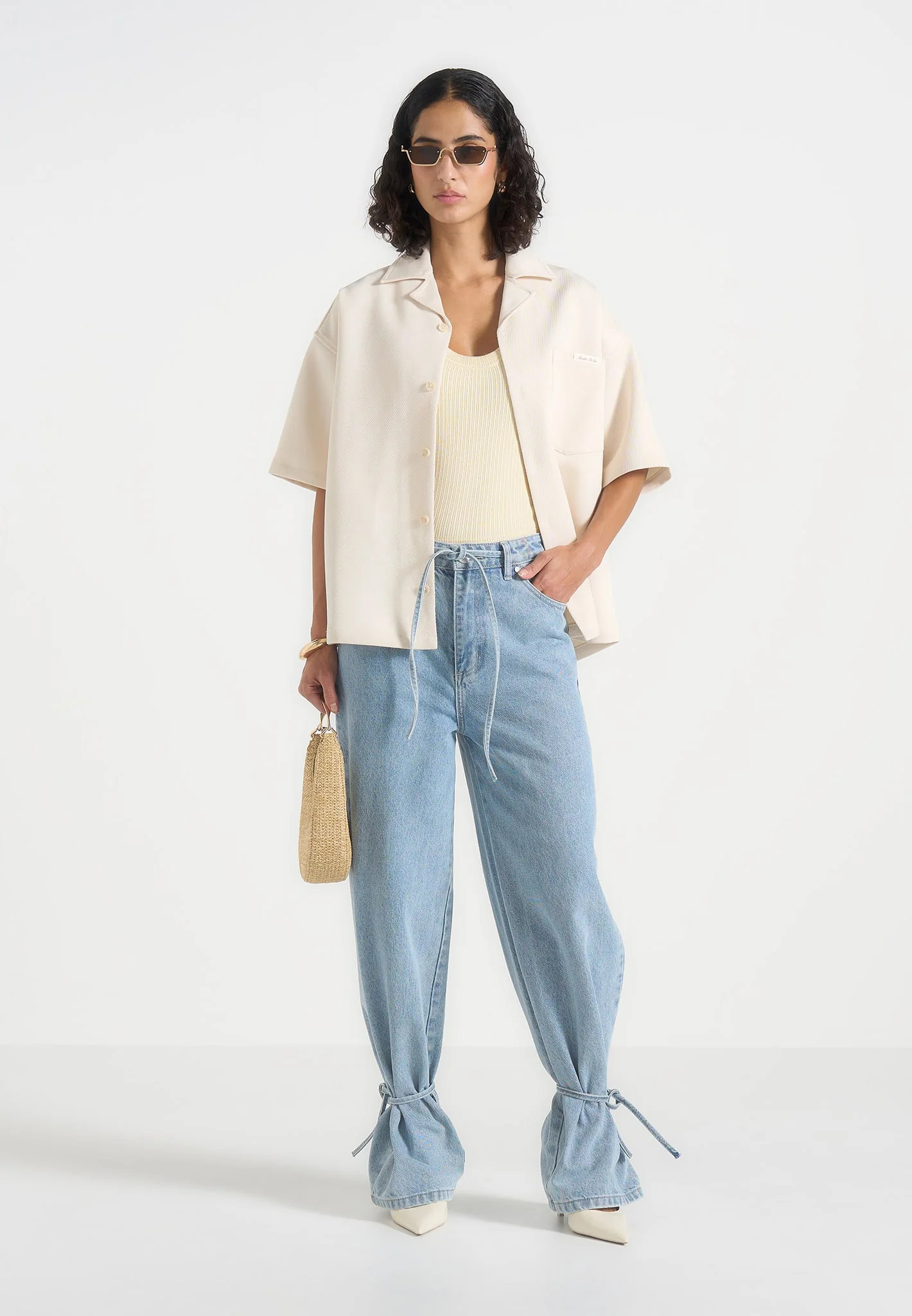 Brook - Unisex Signature Twill Boxy Shirt - Cream - Image 8