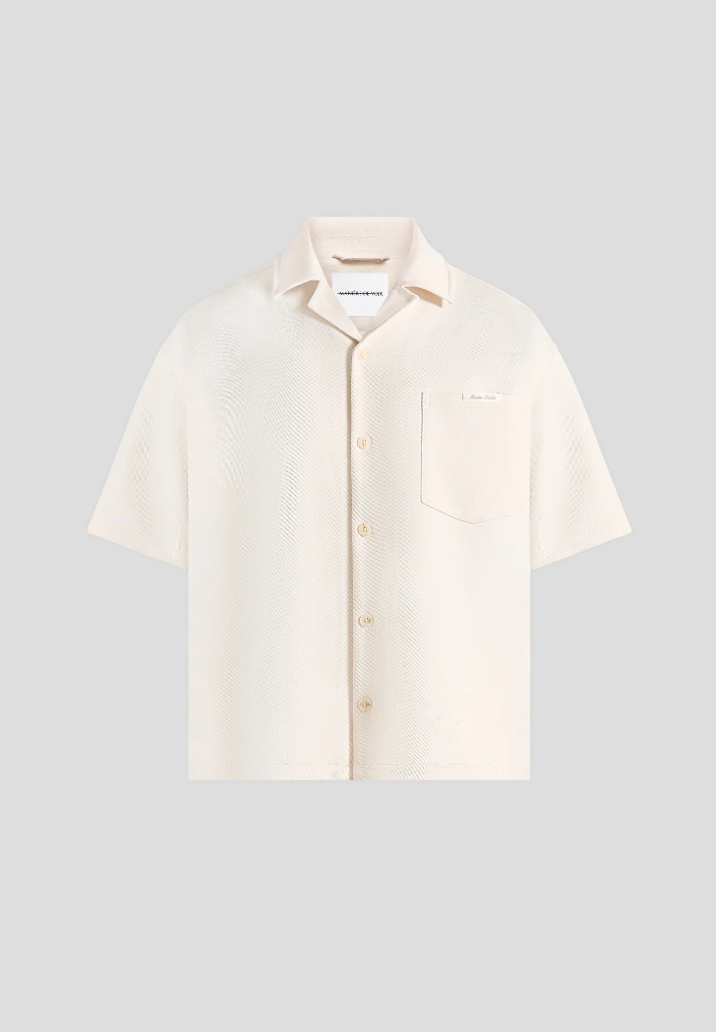 Brook - Unisex Signature Twill Boxy Shirt - Cream - Image 9