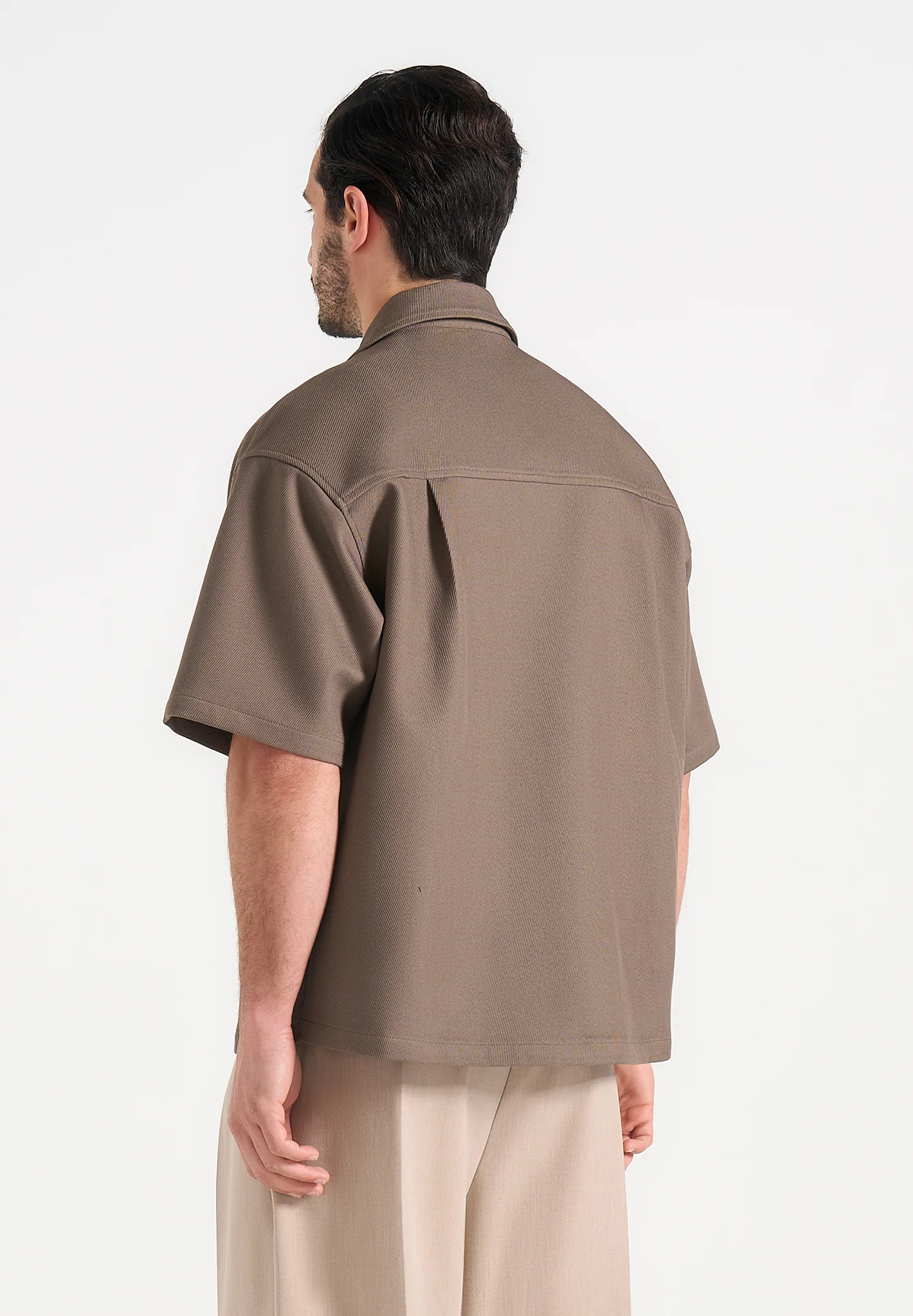 Brook - Unisex Signature Twill Boxy Shirt - Olive - Image 5
