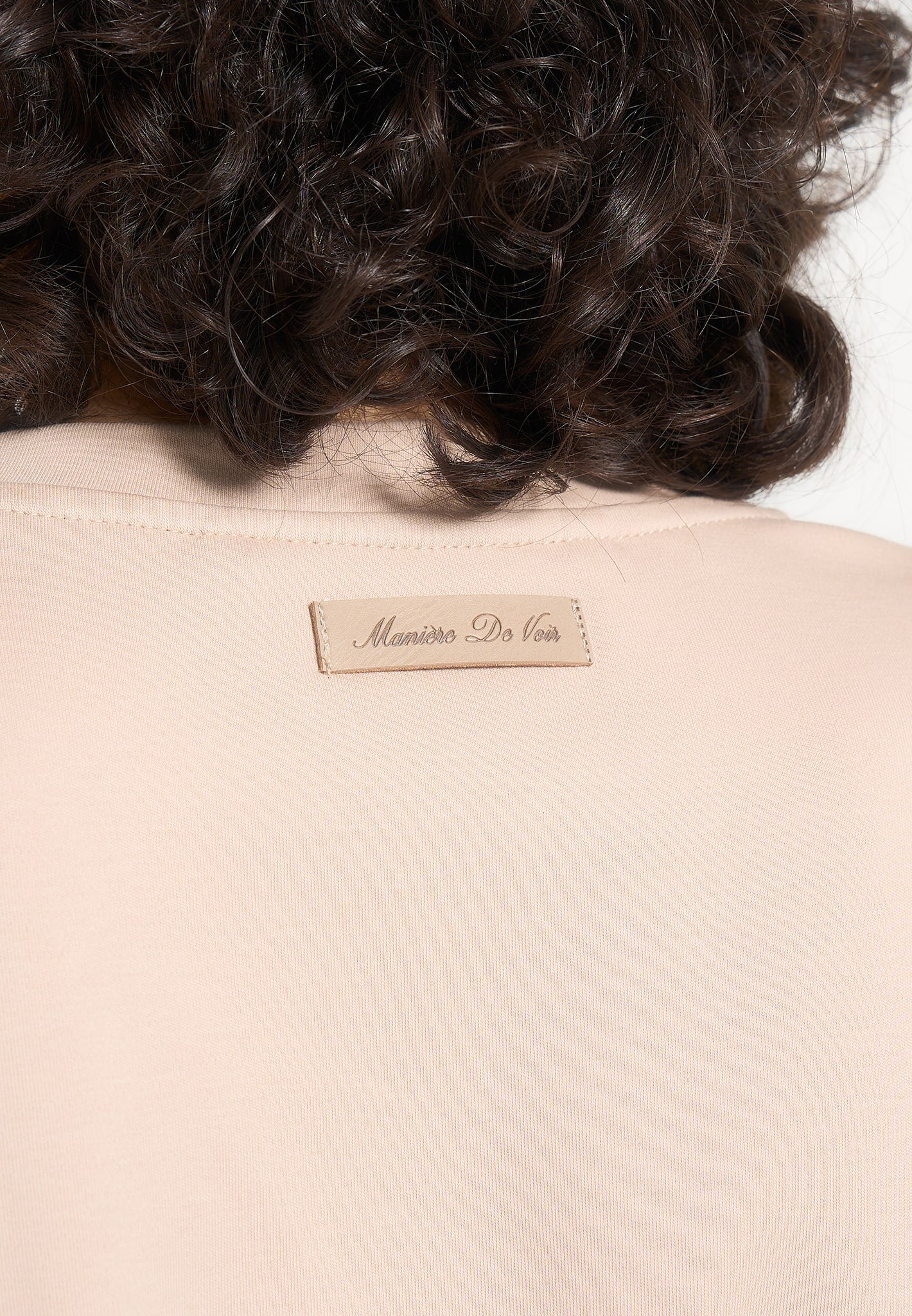 BS002 - Wide Shoulder Bodysuit T-Shirt - Beige - Image 3