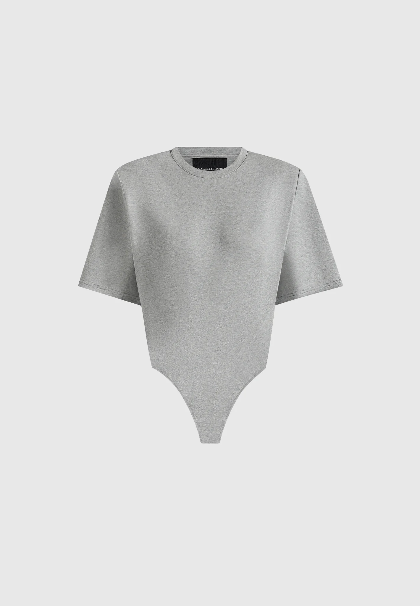 BS002 - Wide Shoulder Bodysuit T-Shirt - Grey - Image 5