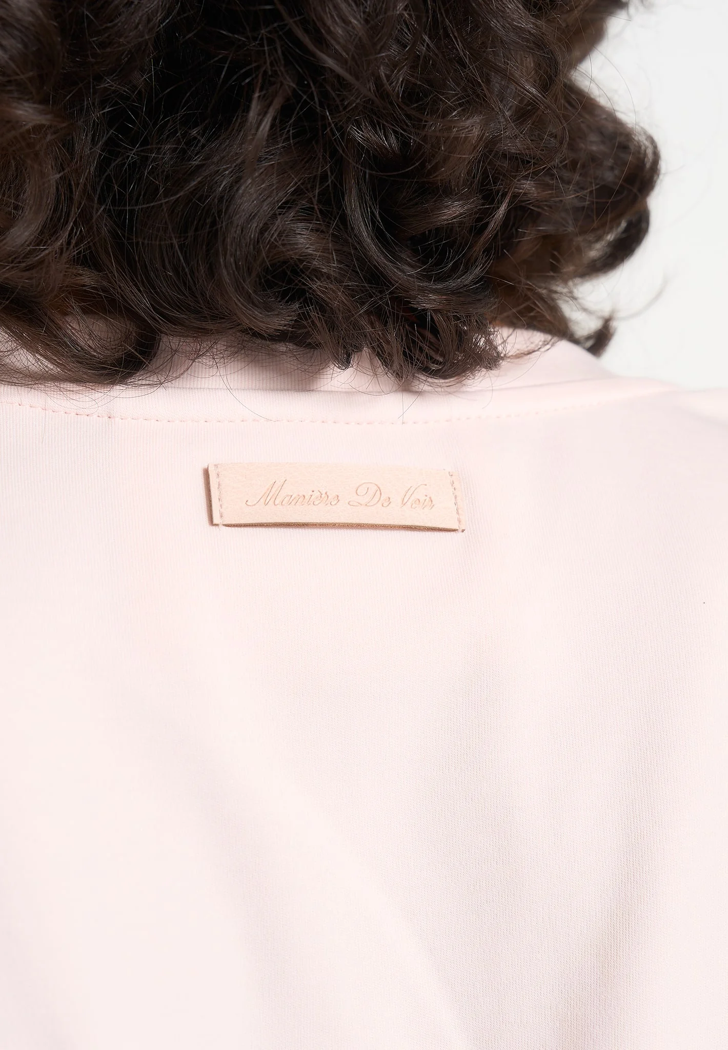 BS002 - Wide Shoulder Bodysuit T-Shirt - Pale Pink - Image 3