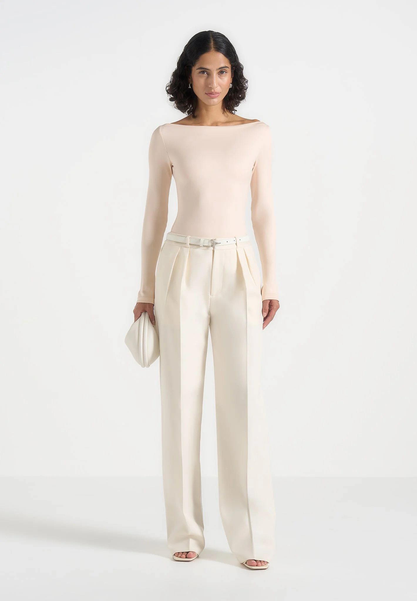 BS003 - Boat Neck Bodysuit - Pale Pink