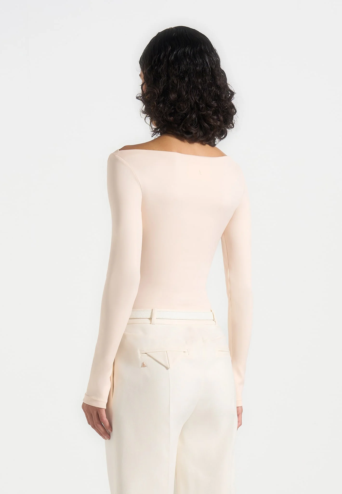 BS003 - Boat Neck Bodysuit - Pale Pink - Image 3