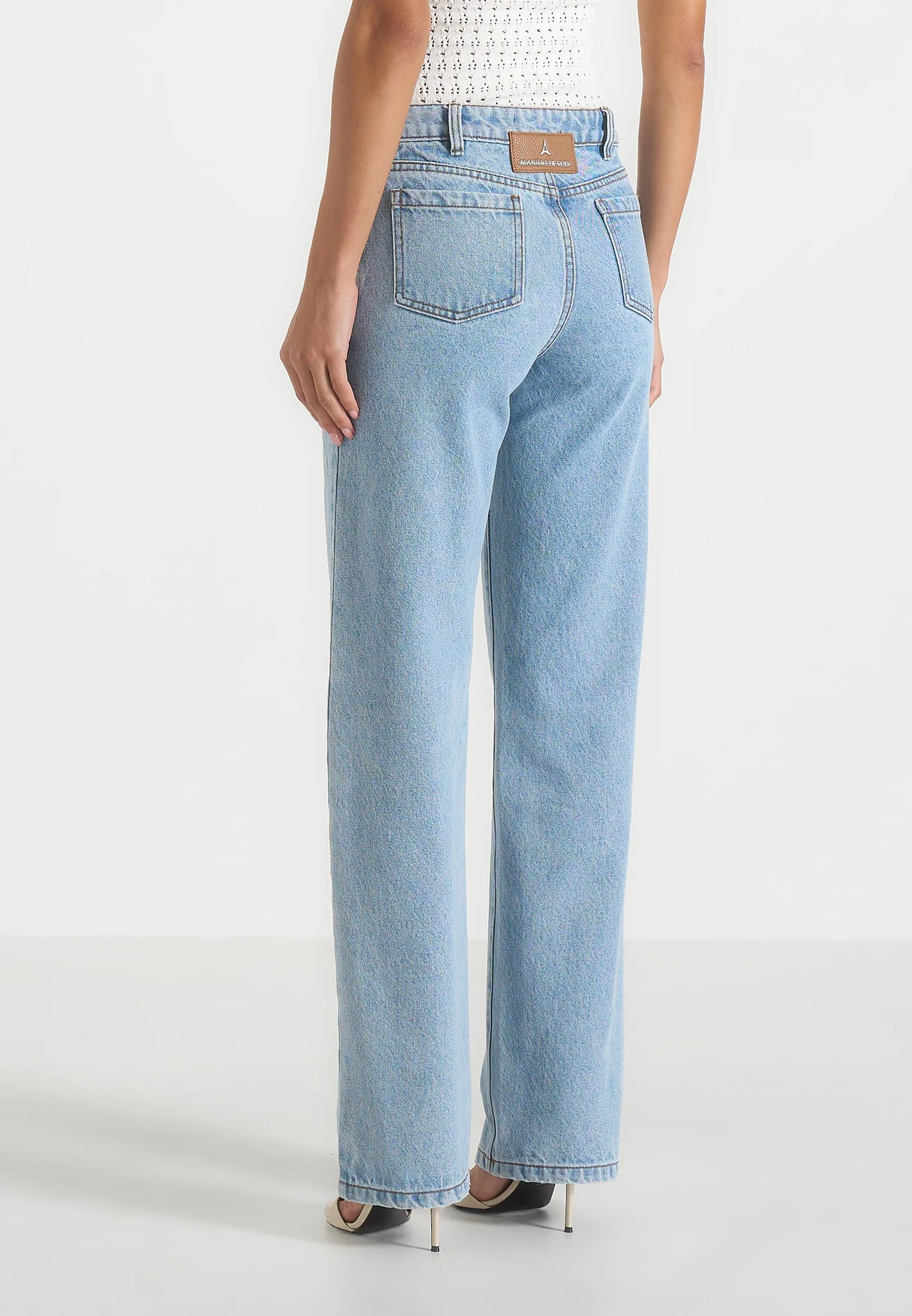 Calista - Line Art Denim Jeans - Mid Blue - Image 5